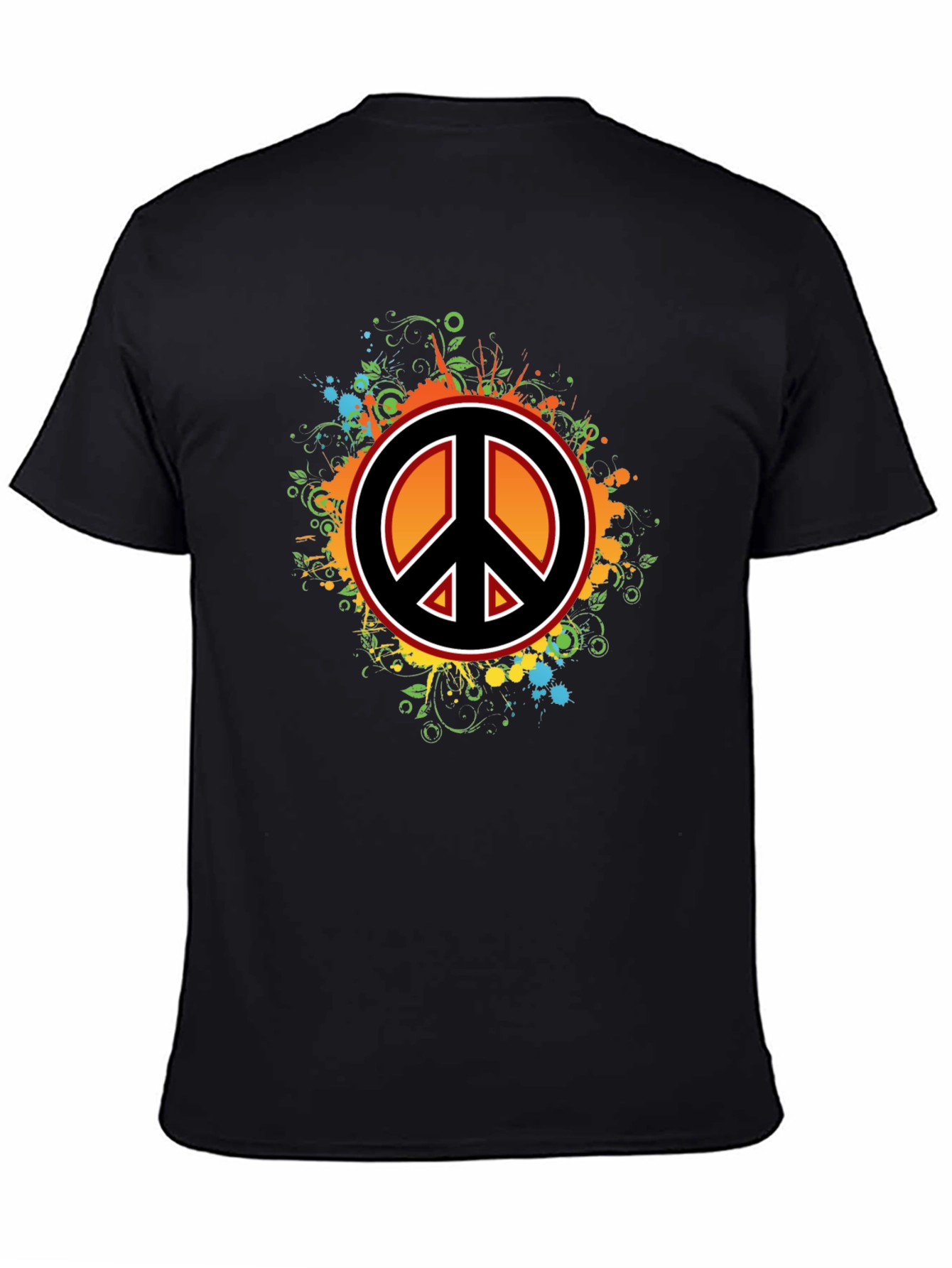 Peace Sign Graphic Tee - Mens Black T-Shirt
