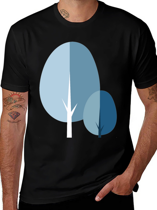 Abstract Tree Graphic Tee - Stylish Casual Wear