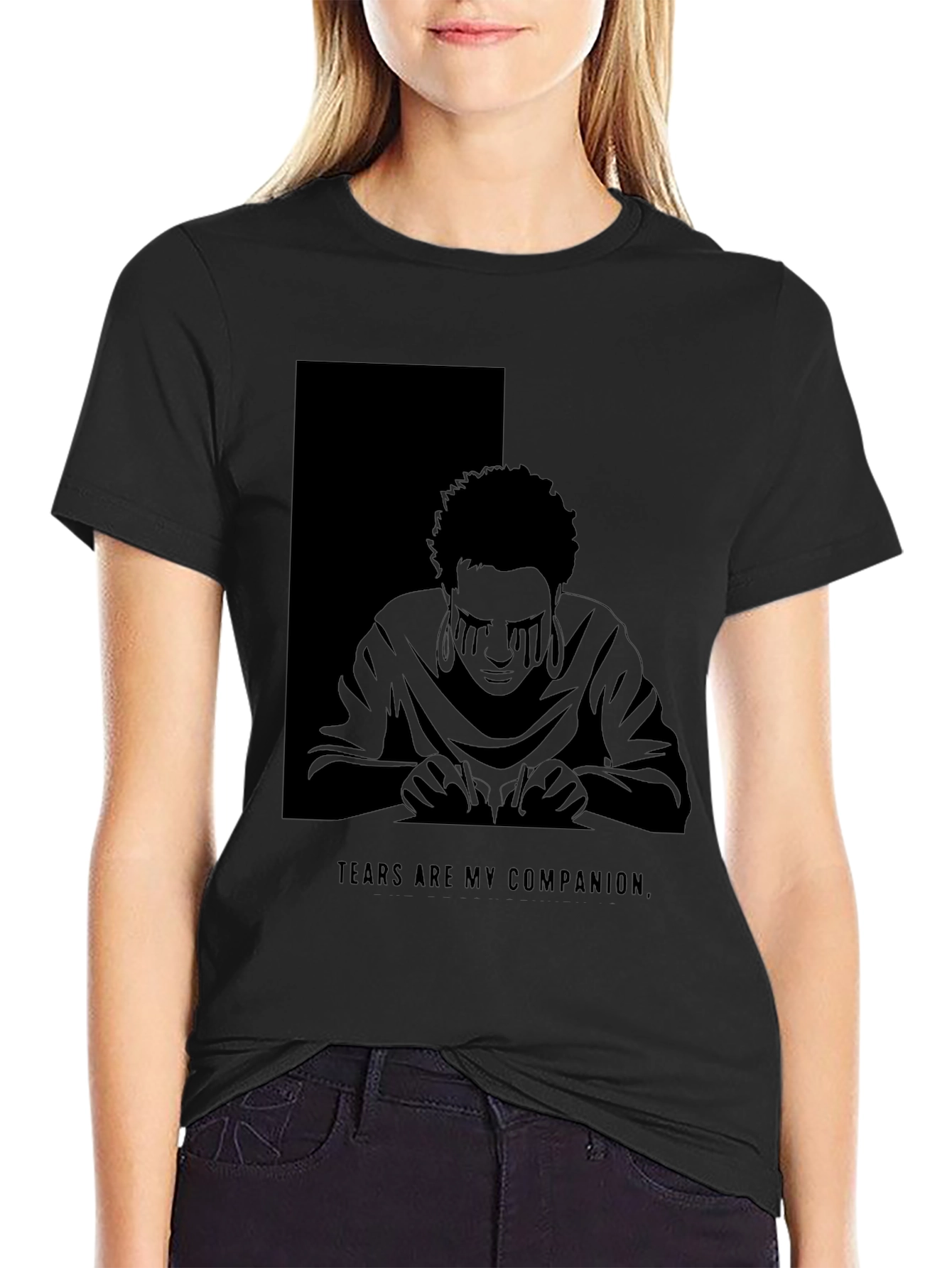 Tears Are My Companion Graphic T-Shirt - Dark Aesthetic