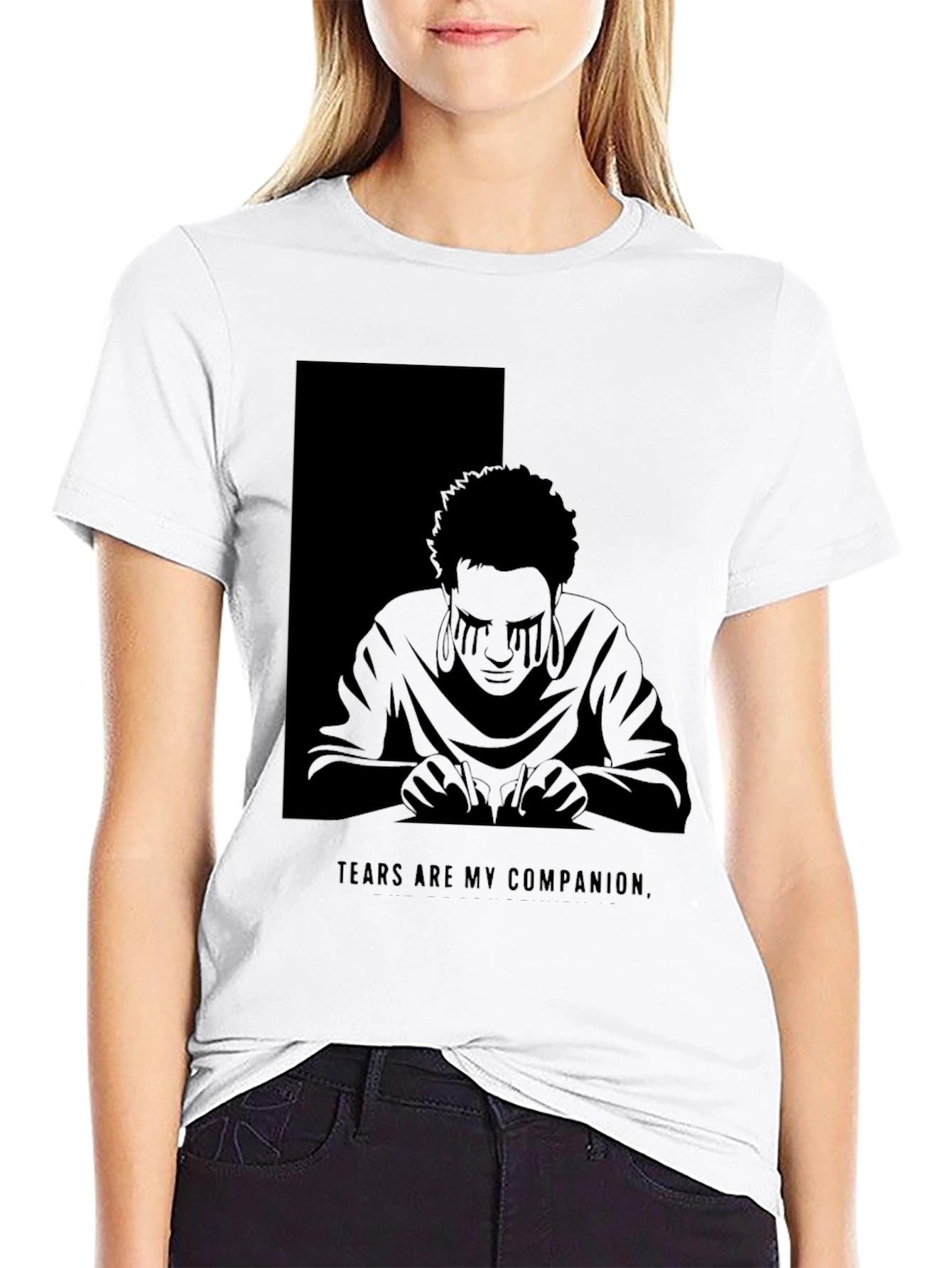 Tears Are My Companion Graphic T-Shirt - Dark Aesthetic