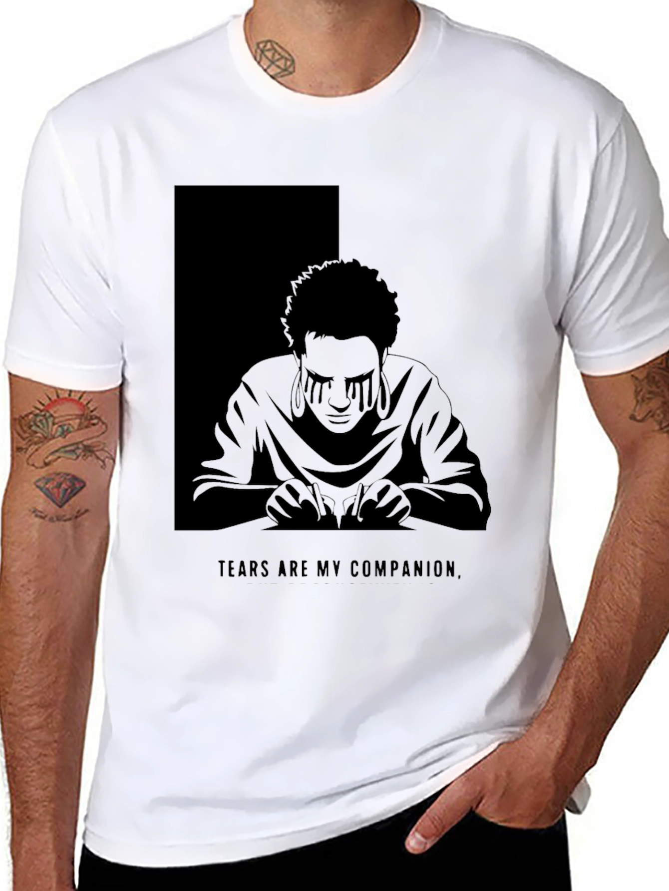 Tears Are My Companion Graphic T-Shirt - Dark Aesthetic