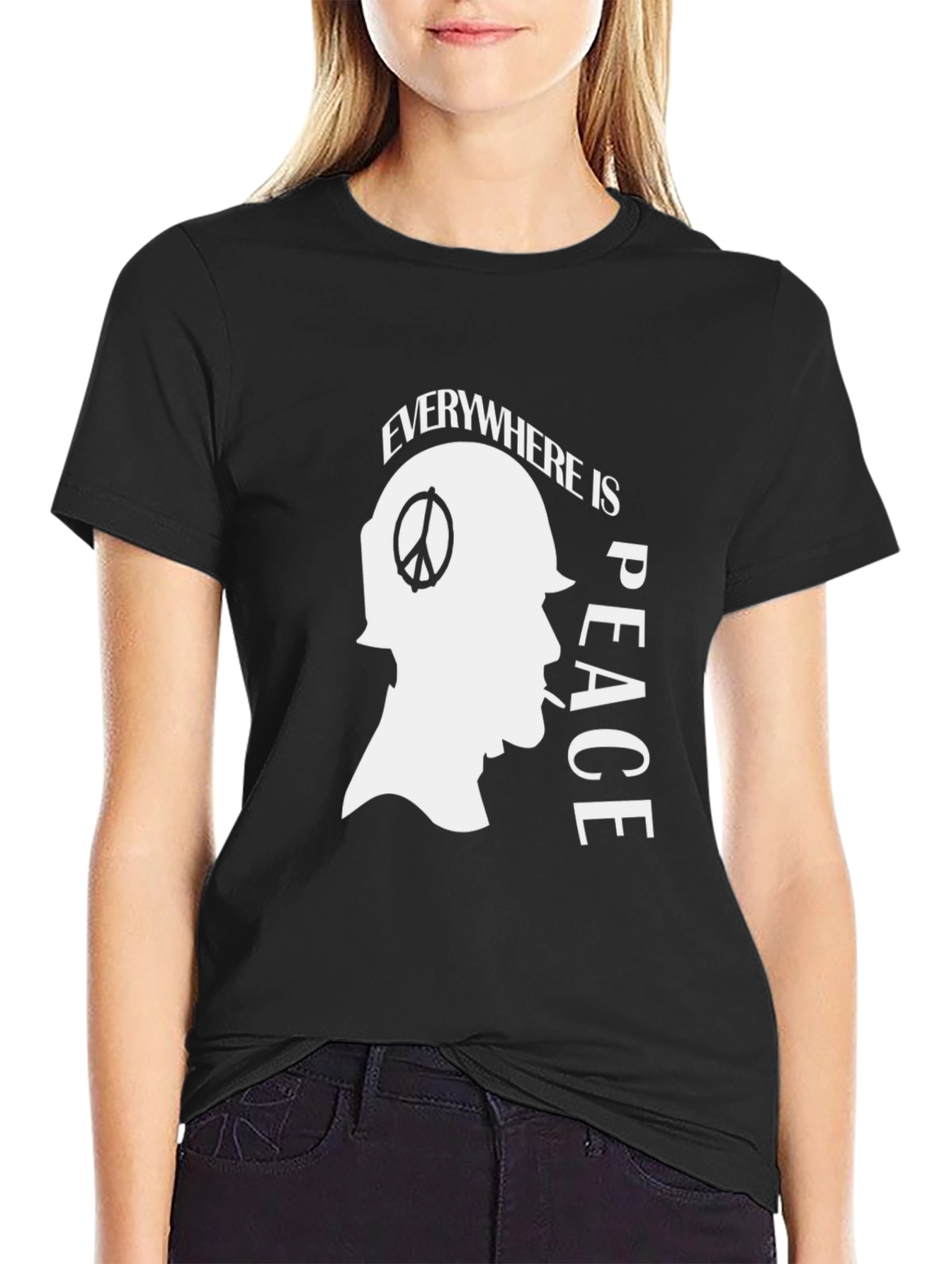 Peace Everywhere Black Graphic Tee