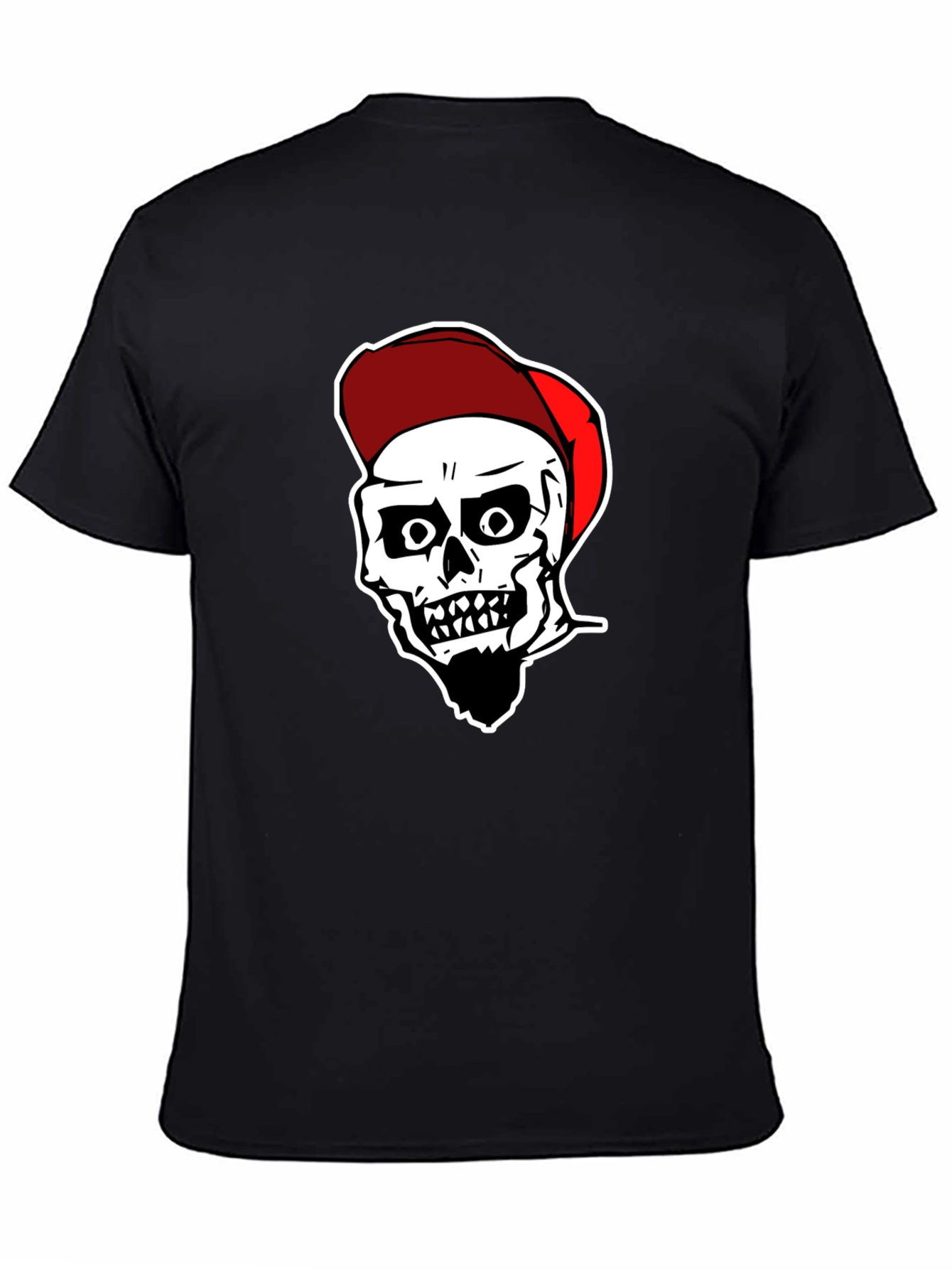 Skull Graphic Tee: Black Cotton Blend