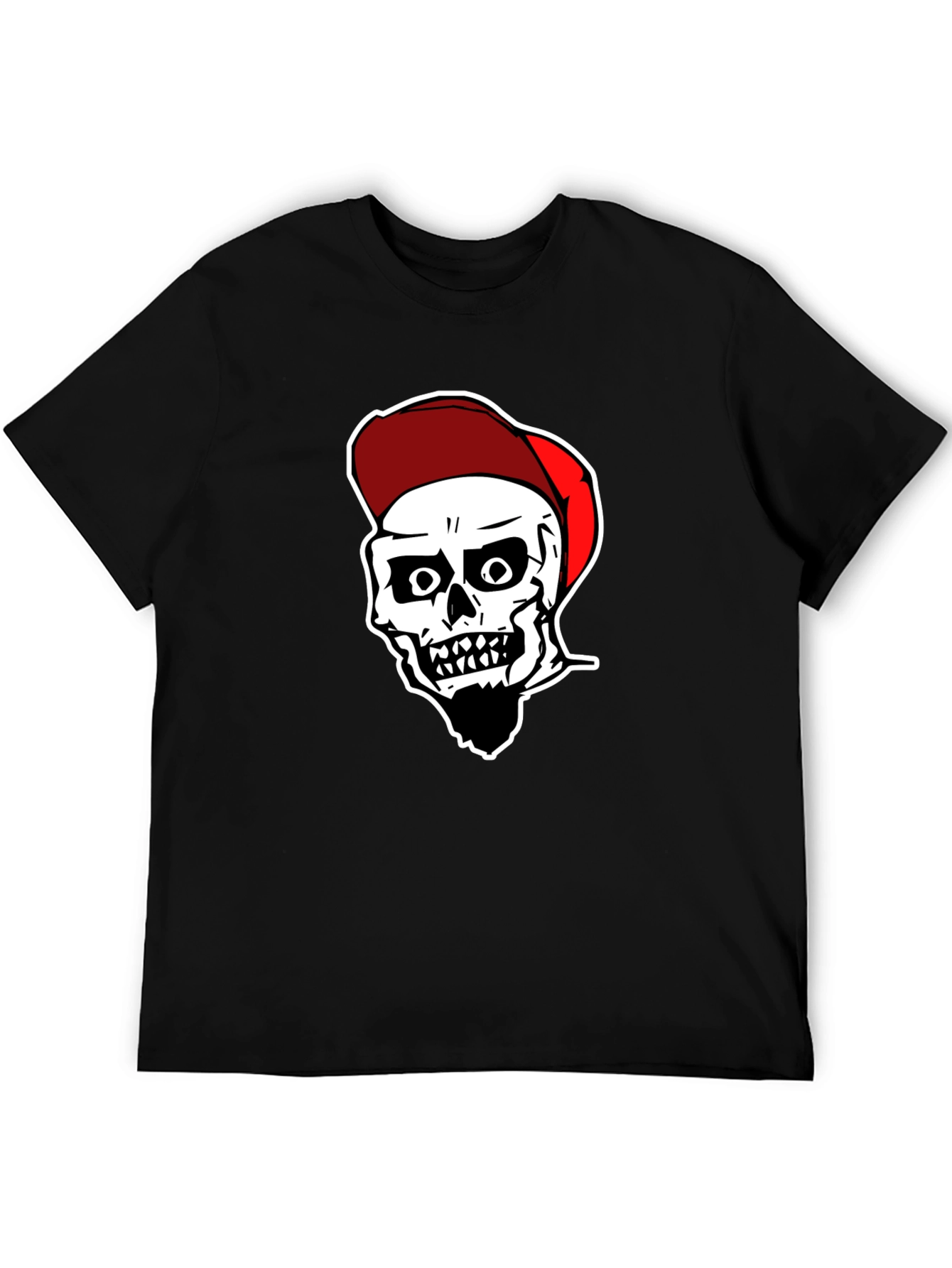 Skull Graphic Tee: Black Cotton Blend
