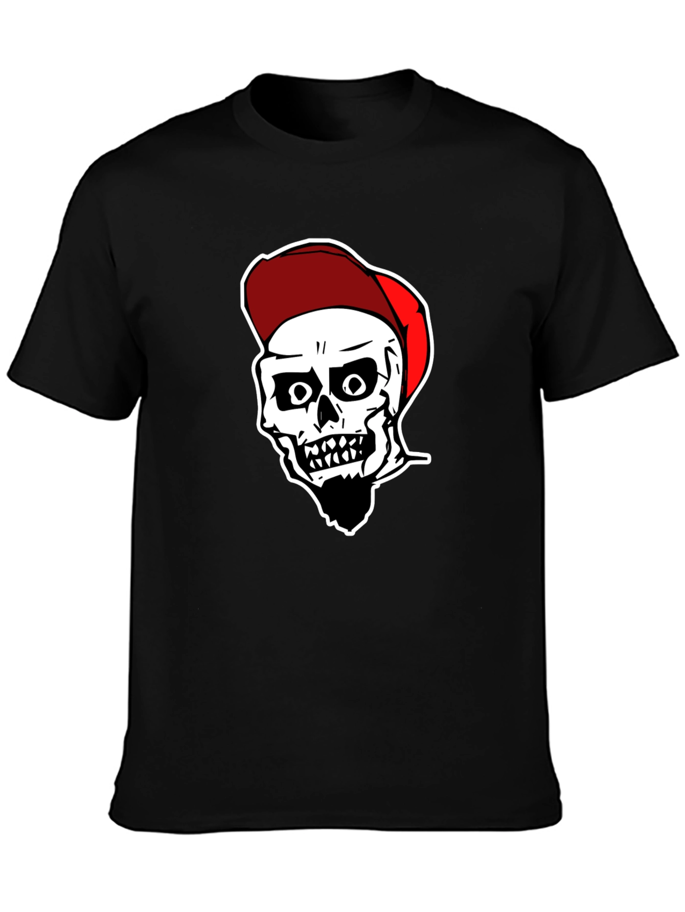 Skull Graphic Tee: Black Cotton Blend