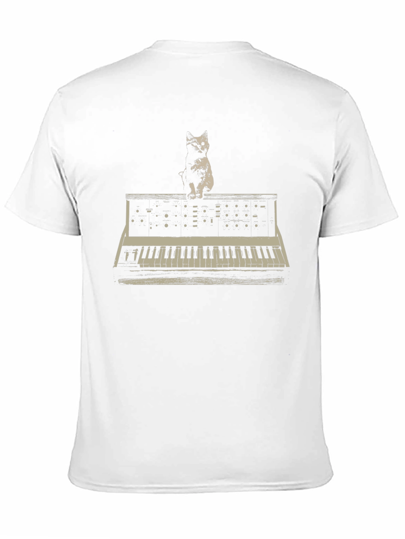 Cat Keyboard Synthesizer Graphic T-Shirt