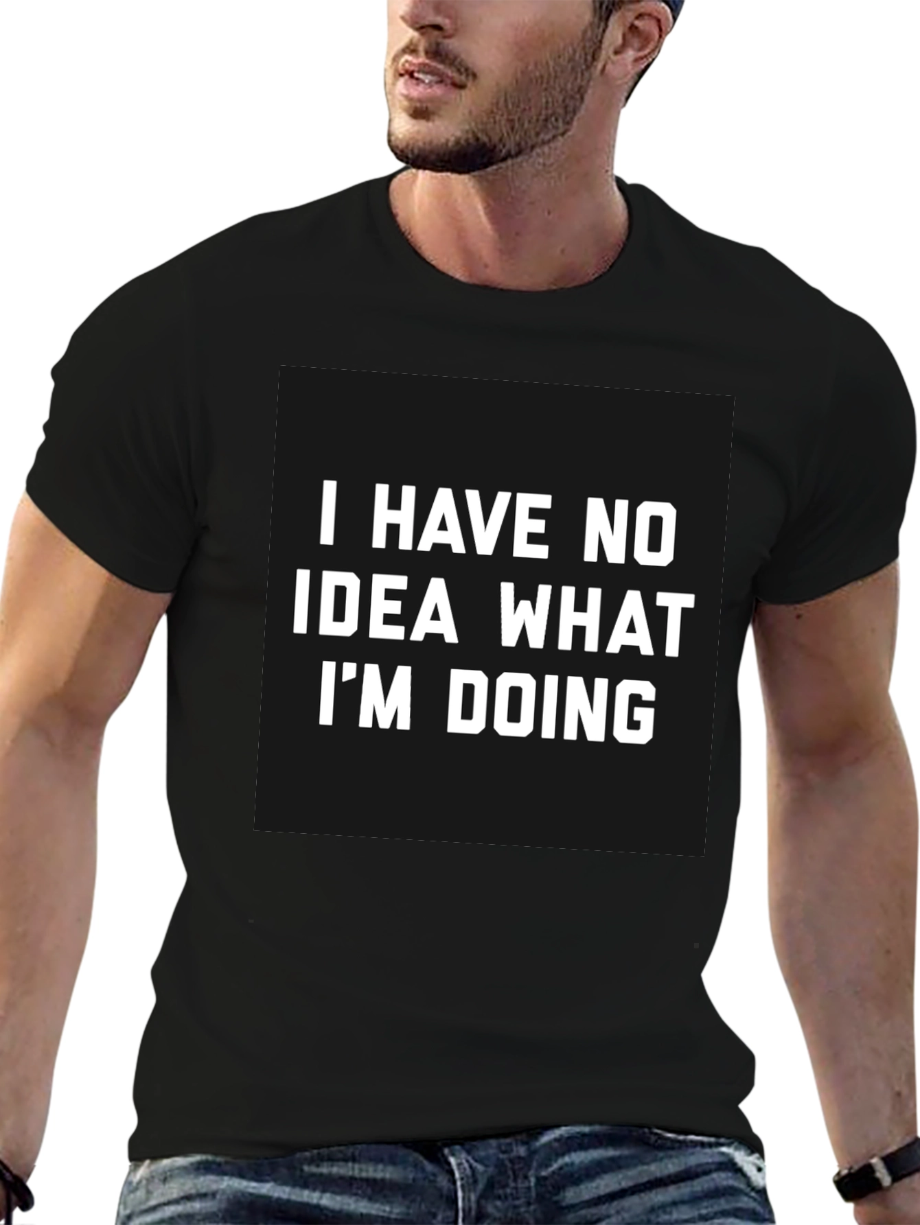 Funny No Idea Graphic Tee - Black