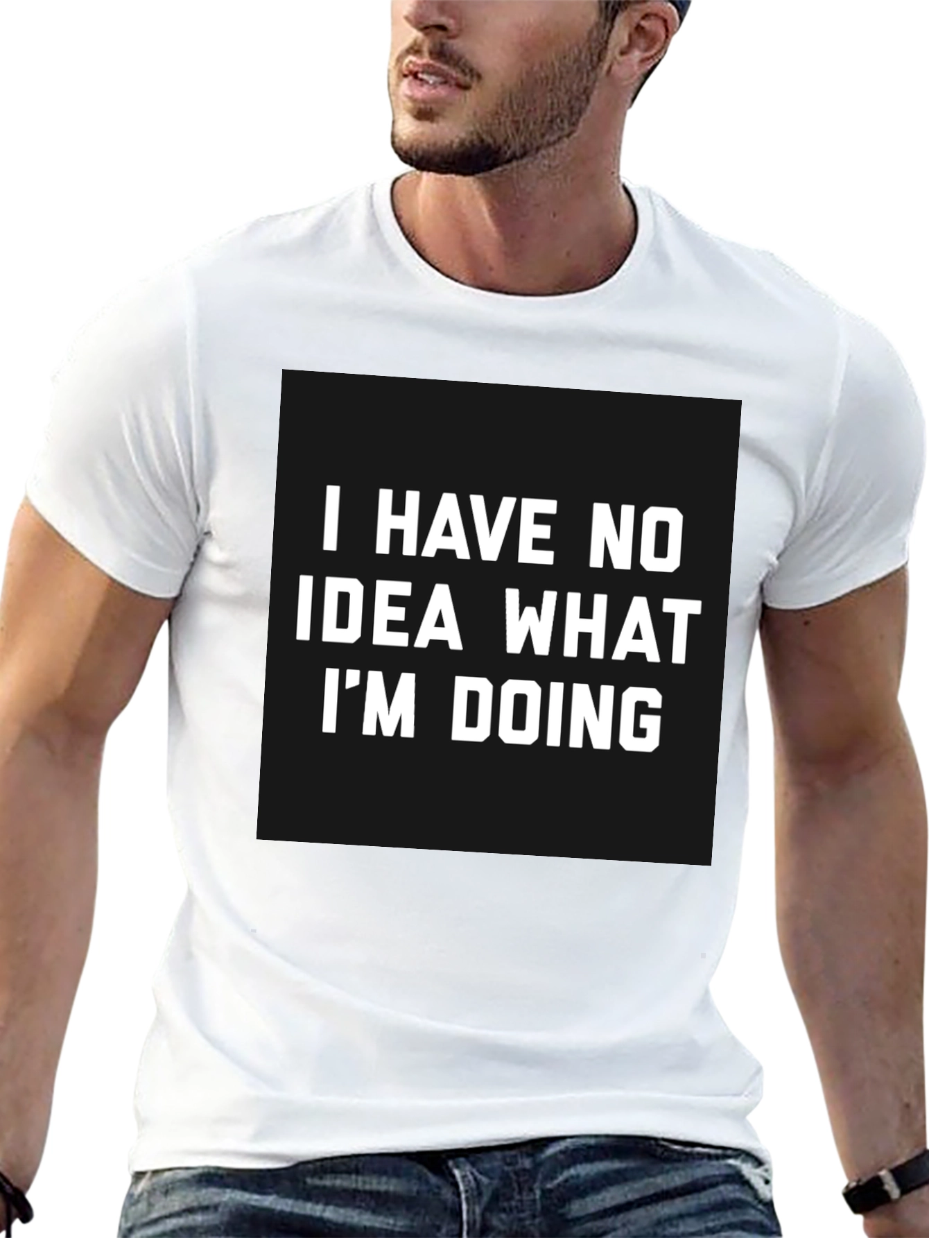 Funny No Idea Graphic Tee - Black
