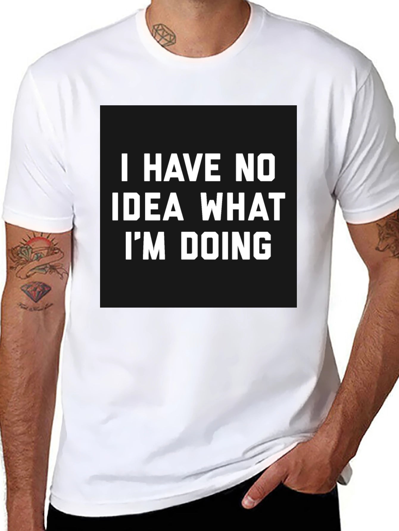Funny No Idea Graphic Tee - Black