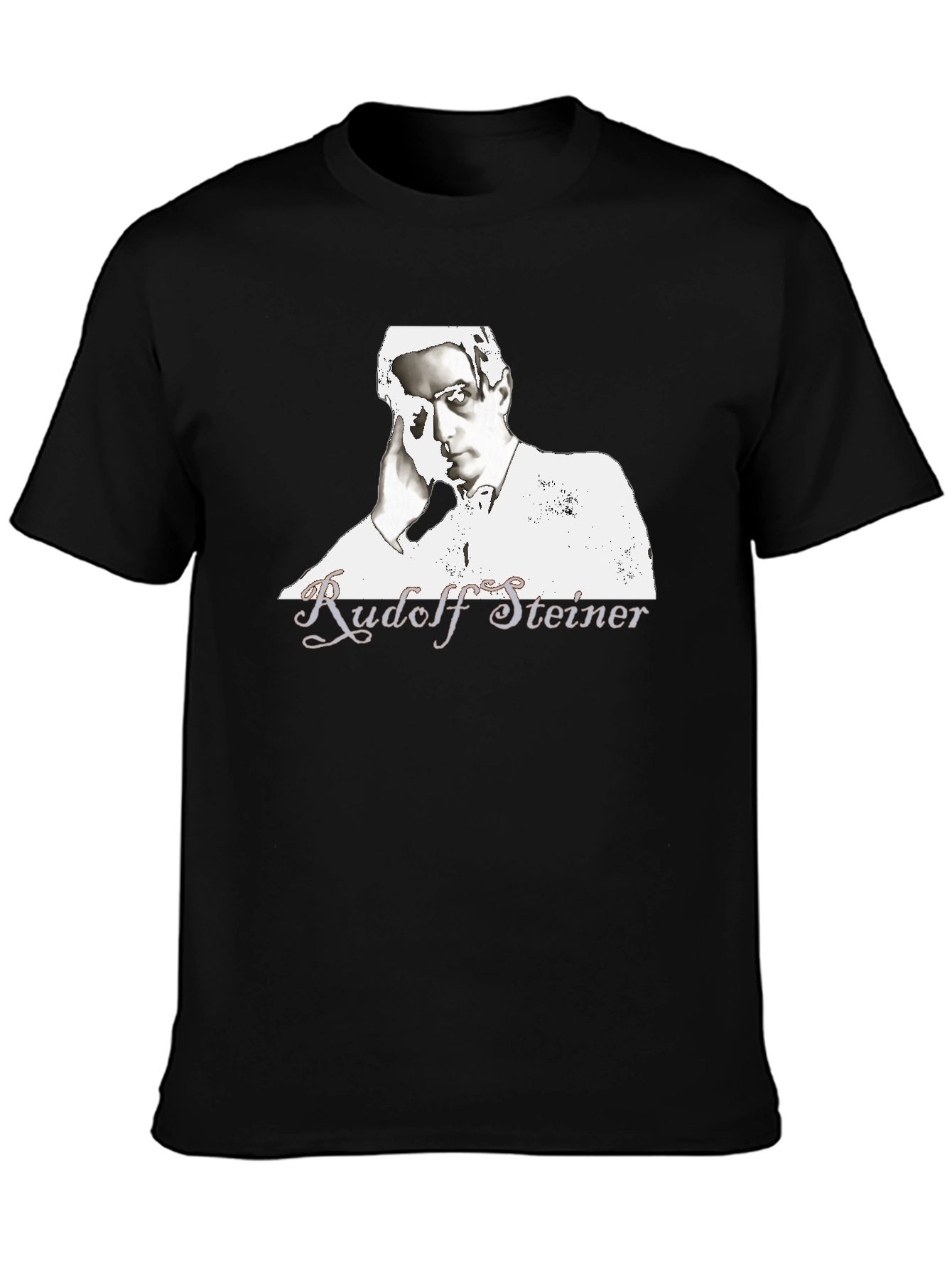 Rudolf Steiner Graphic Tee - Black Cotton T-Shirt