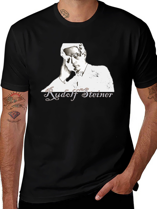 Rudolf Steiner Graphic Tee - Black Cotton T-Shirt
