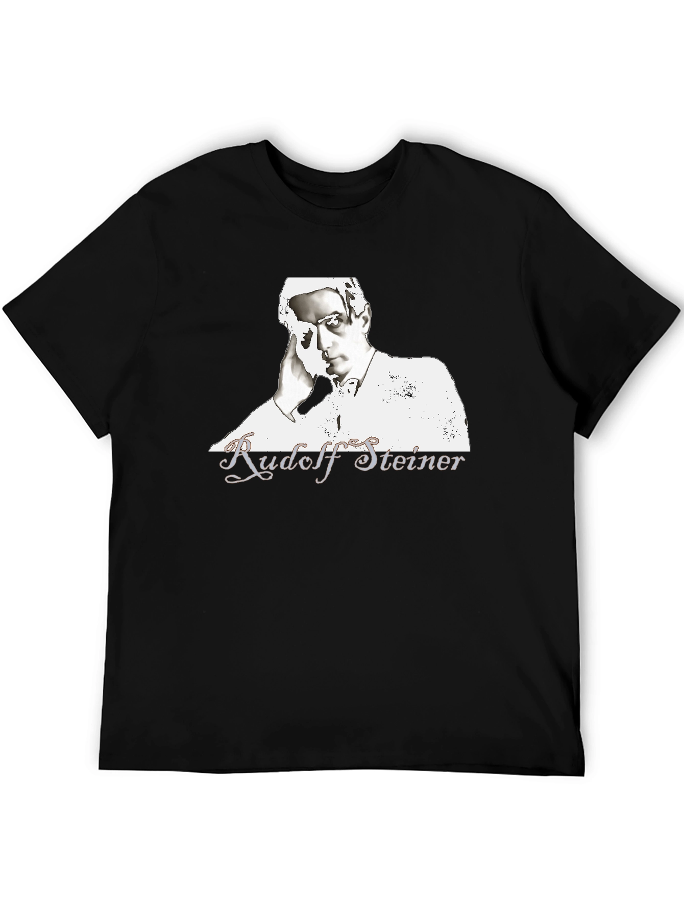 Rudolf Steiner Graphic Tee - Black Cotton T-Shirt