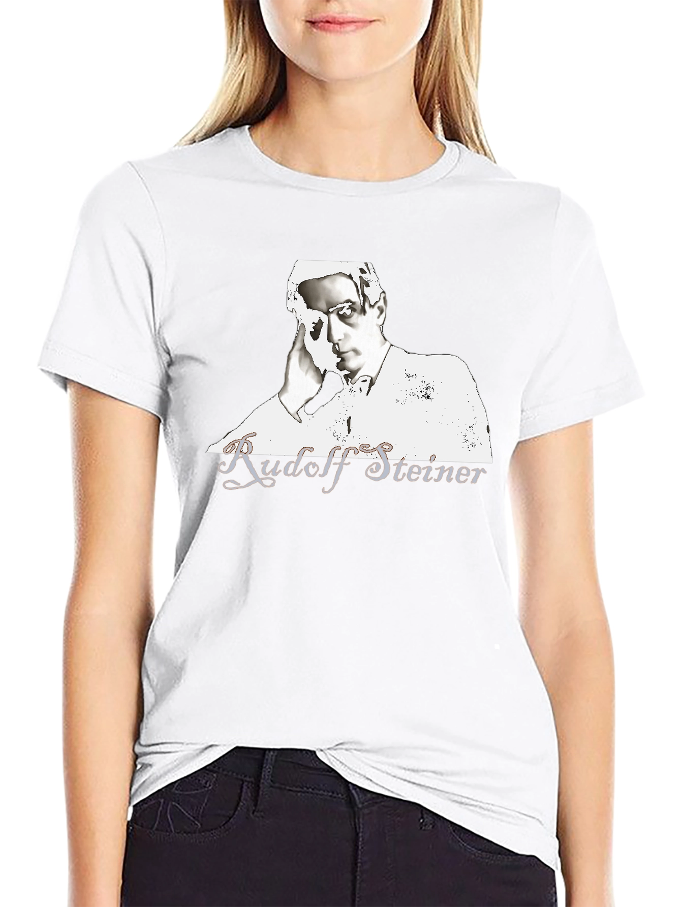 Rudolf Steiner Graphic Tee - Black Cotton T-Shirt
