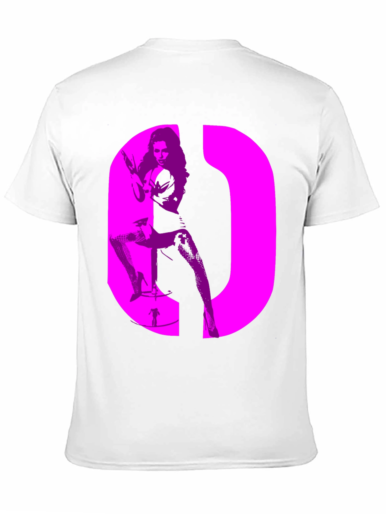 Retro Style Graphic Tee - Bold Pink Silhouette Design