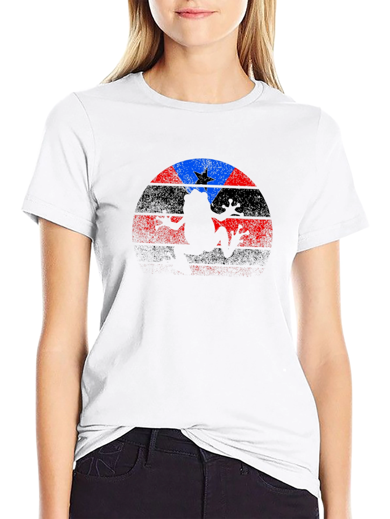 Coqui Frog Puerto Rico Flag Graphic T-Shirt