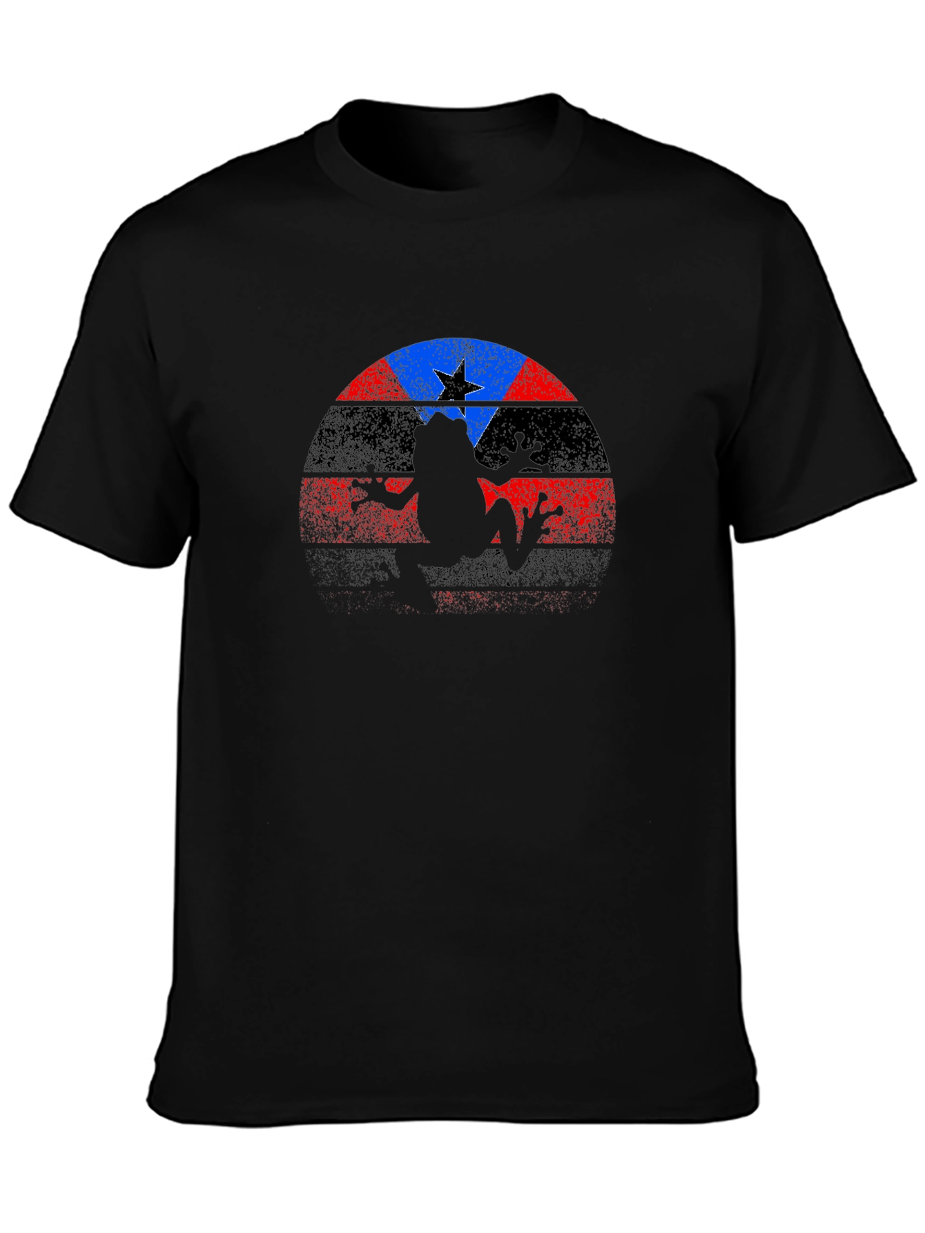 Coqui Frog Puerto Rico Flag Graphic T-Shirt