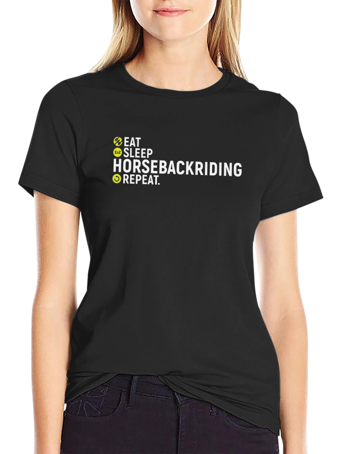 Eat Sleep Horseback Riding Repeat Graphic Tee