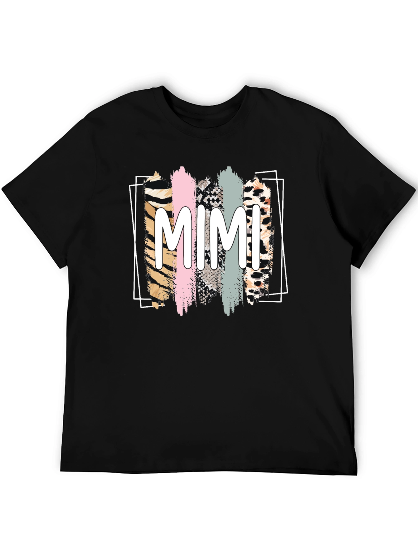 MIMI Graphic Tee - Animal Print Stripes