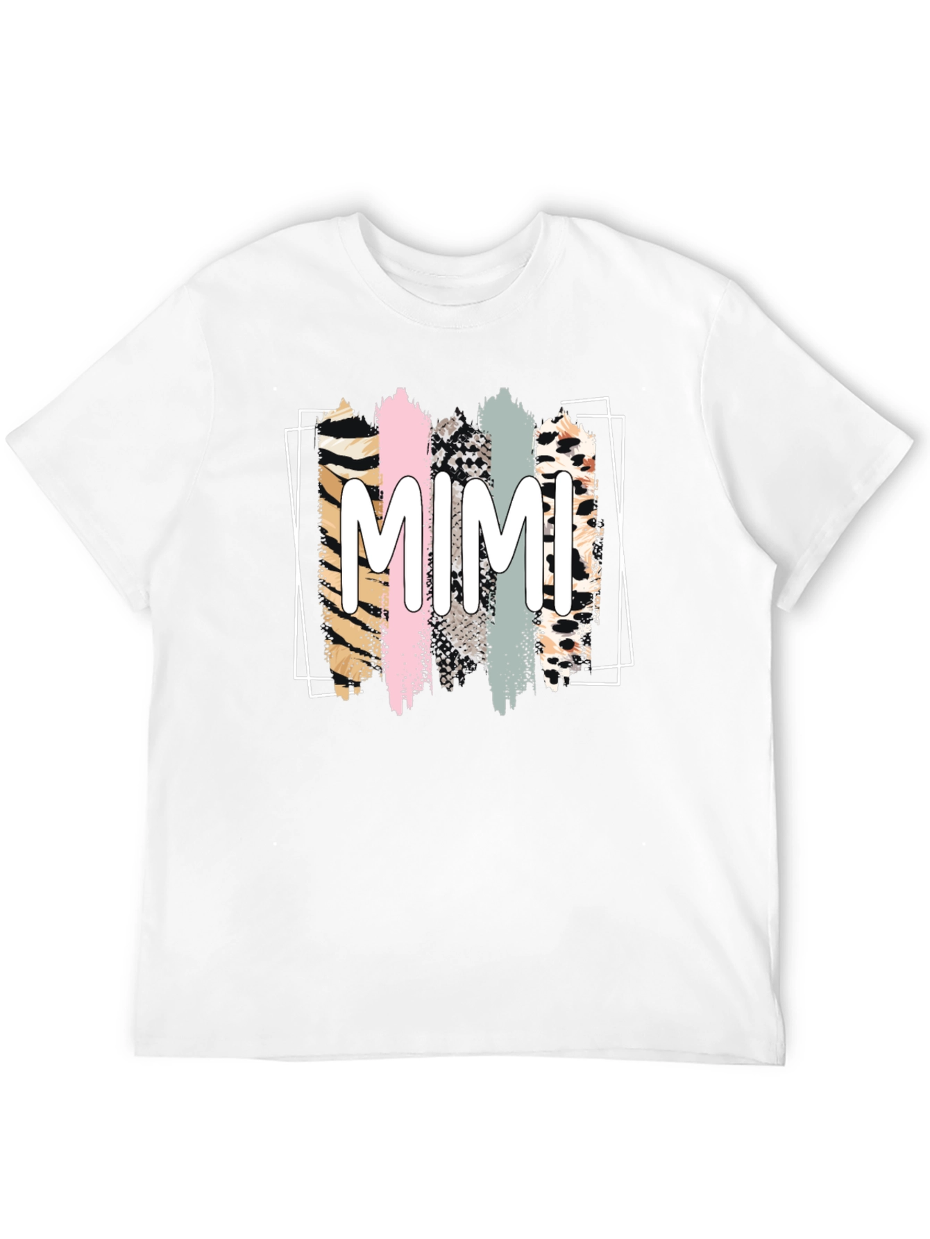 MIMI Graphic Tee - Animal Print Stripes