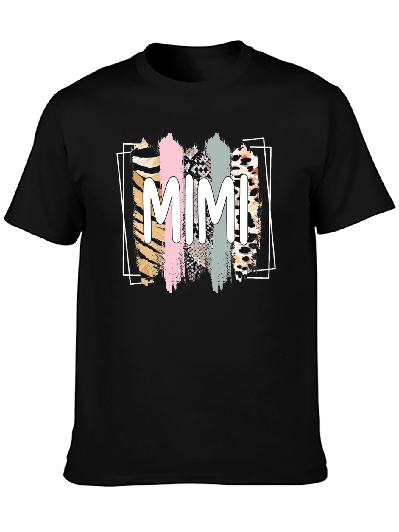 MIMI Graphic Tee - Animal Print Stripes