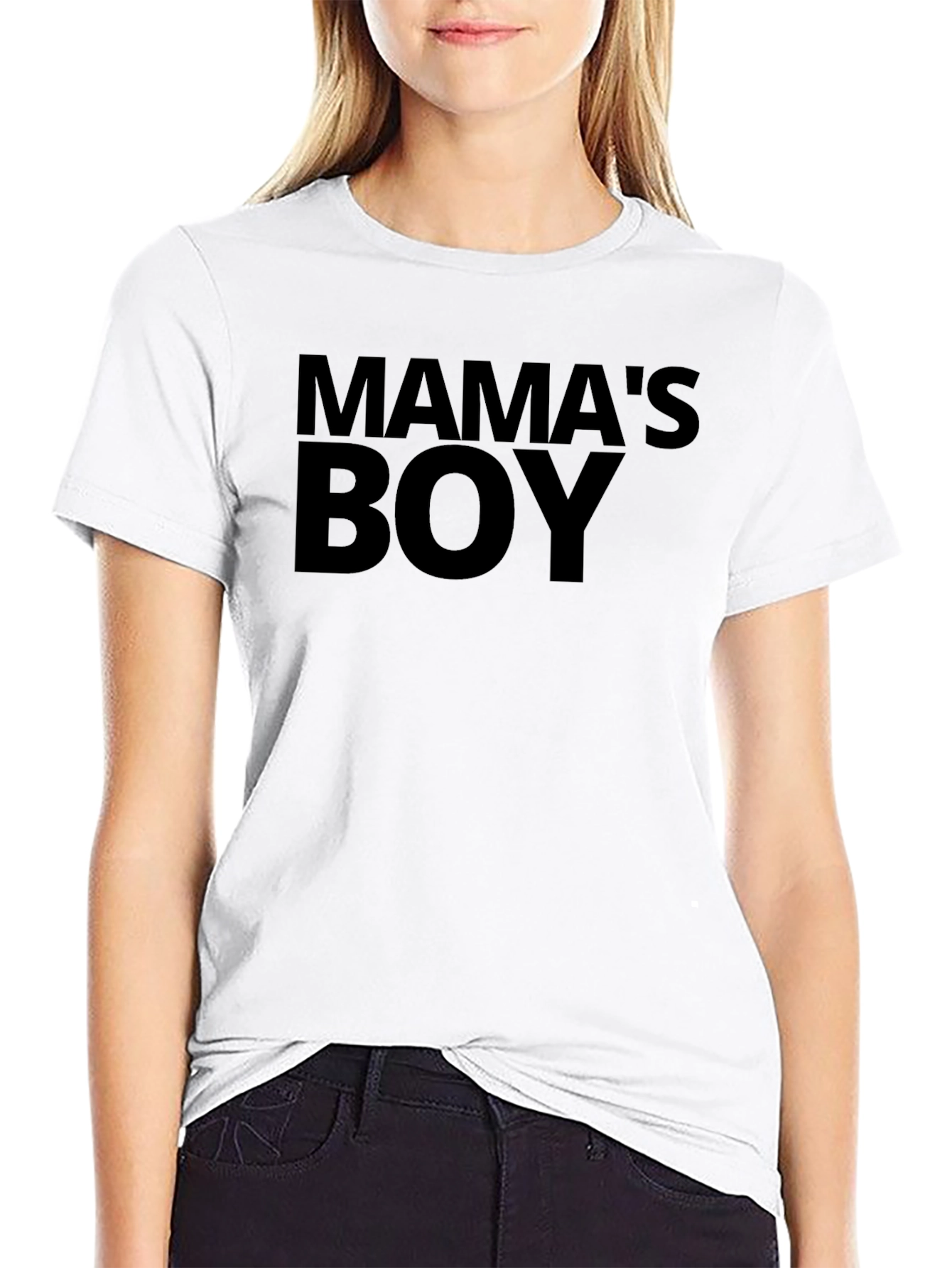 Mamas Boy Black T-Shirt - Novelty Graphic Tee