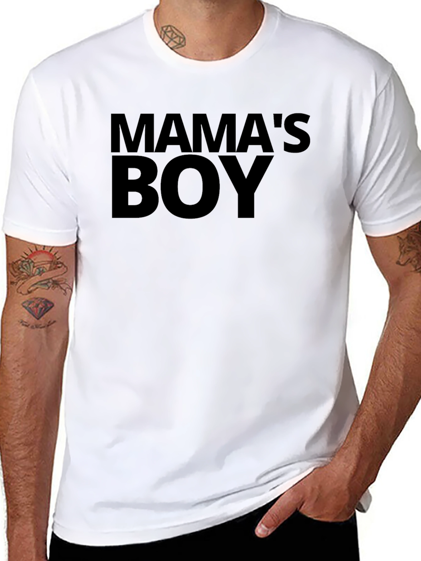Mamas Boy Black T-Shirt - Novelty Graphic Tee