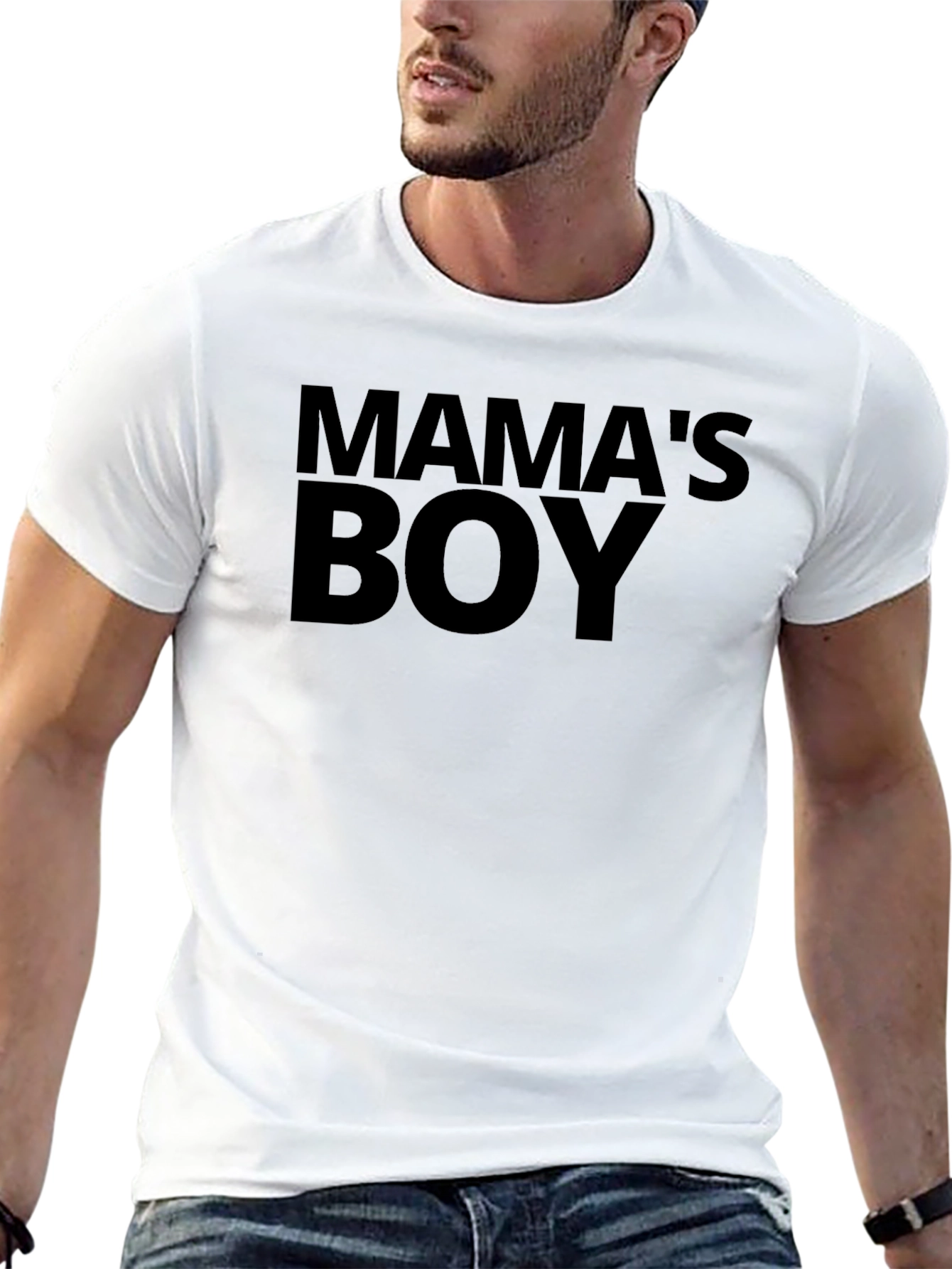Mamas Boy Black T-Shirt - Novelty Graphic Tee