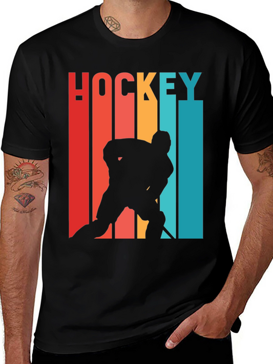 Retro Hockey Player T-Shirt - Vintage Style