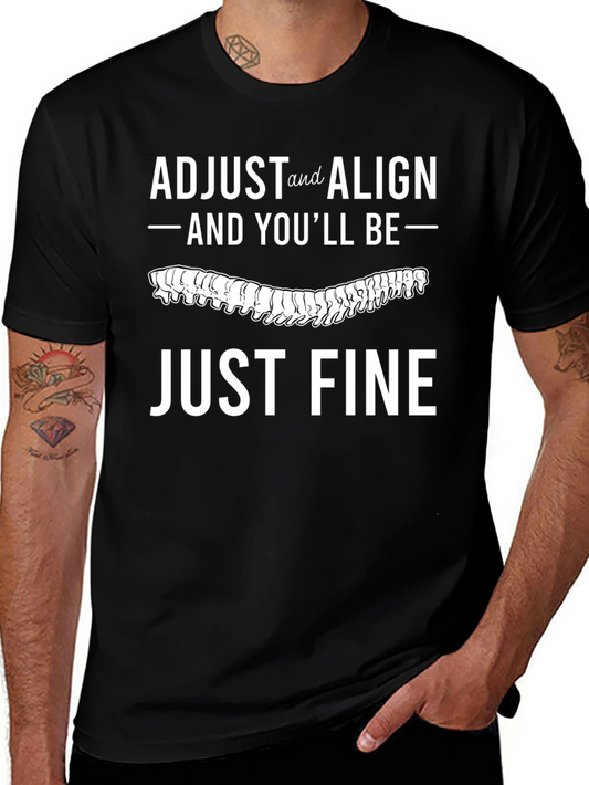 Adjust and Align T-Shirt Chiropractic Spine Tee