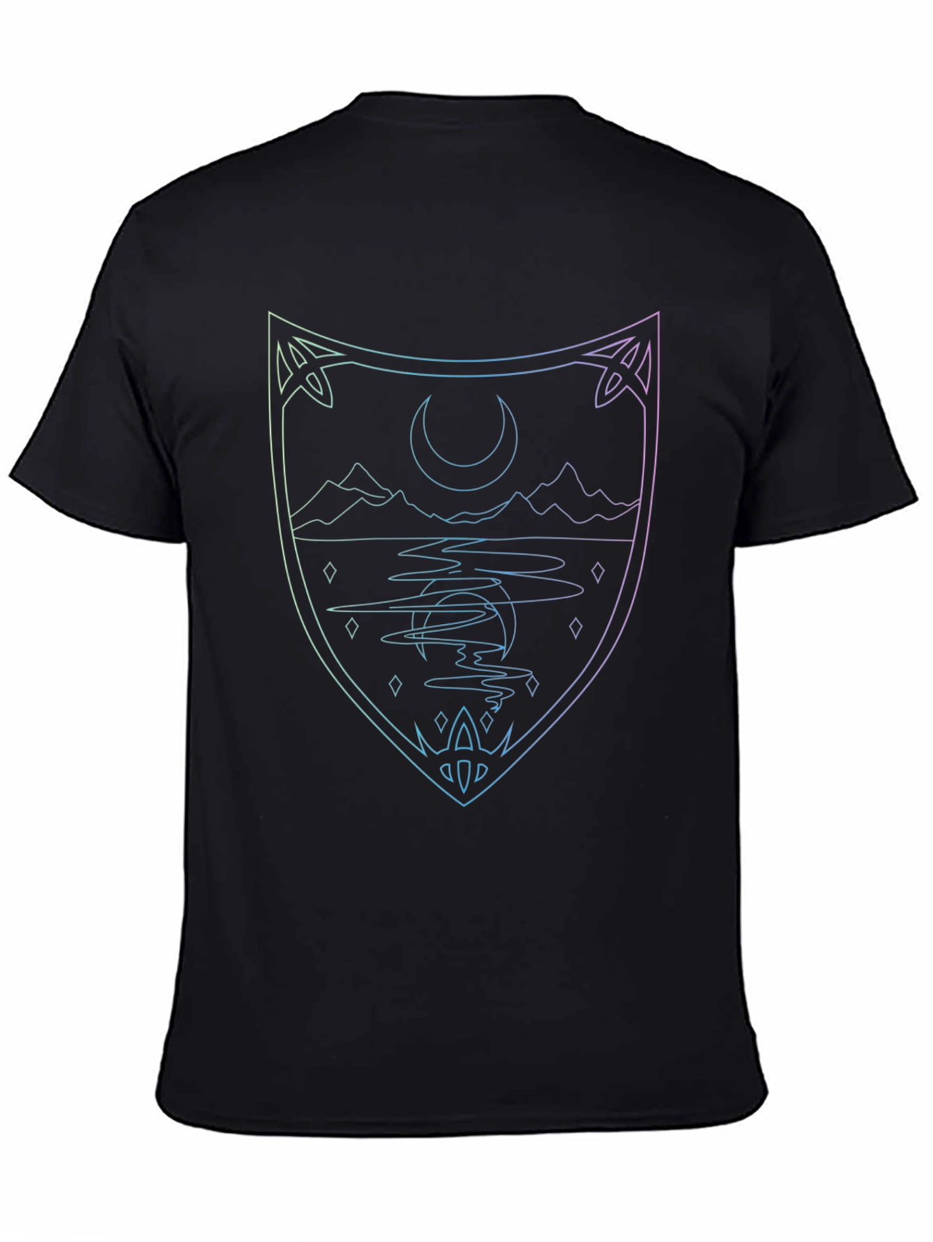 Mystic Crescent Shield T-Shirt - Mens Black Tee