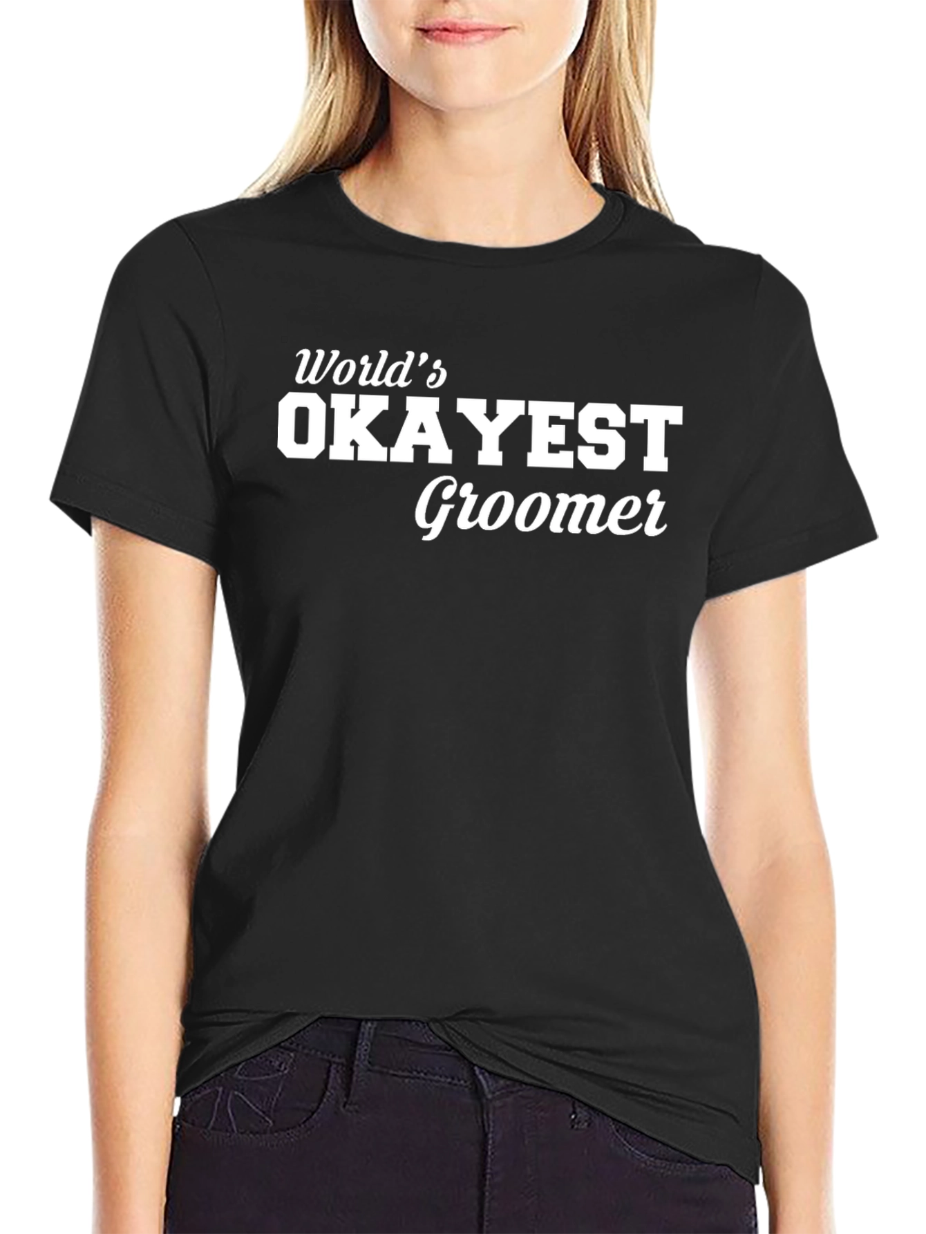 Worlds Okayest Groomer Funny T-Shirt