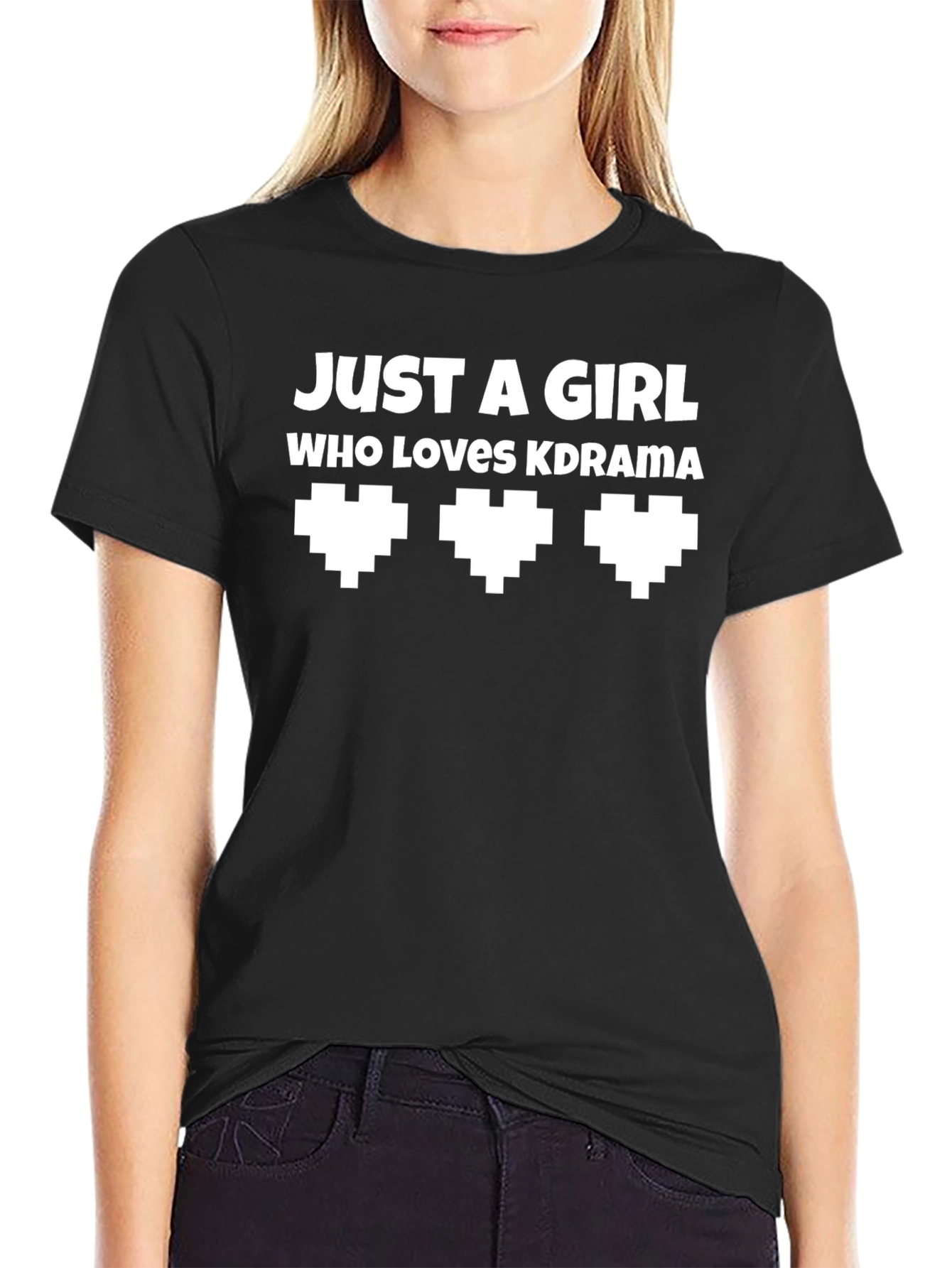 Just A Girl Who Loves KDrama Black T-Shirt