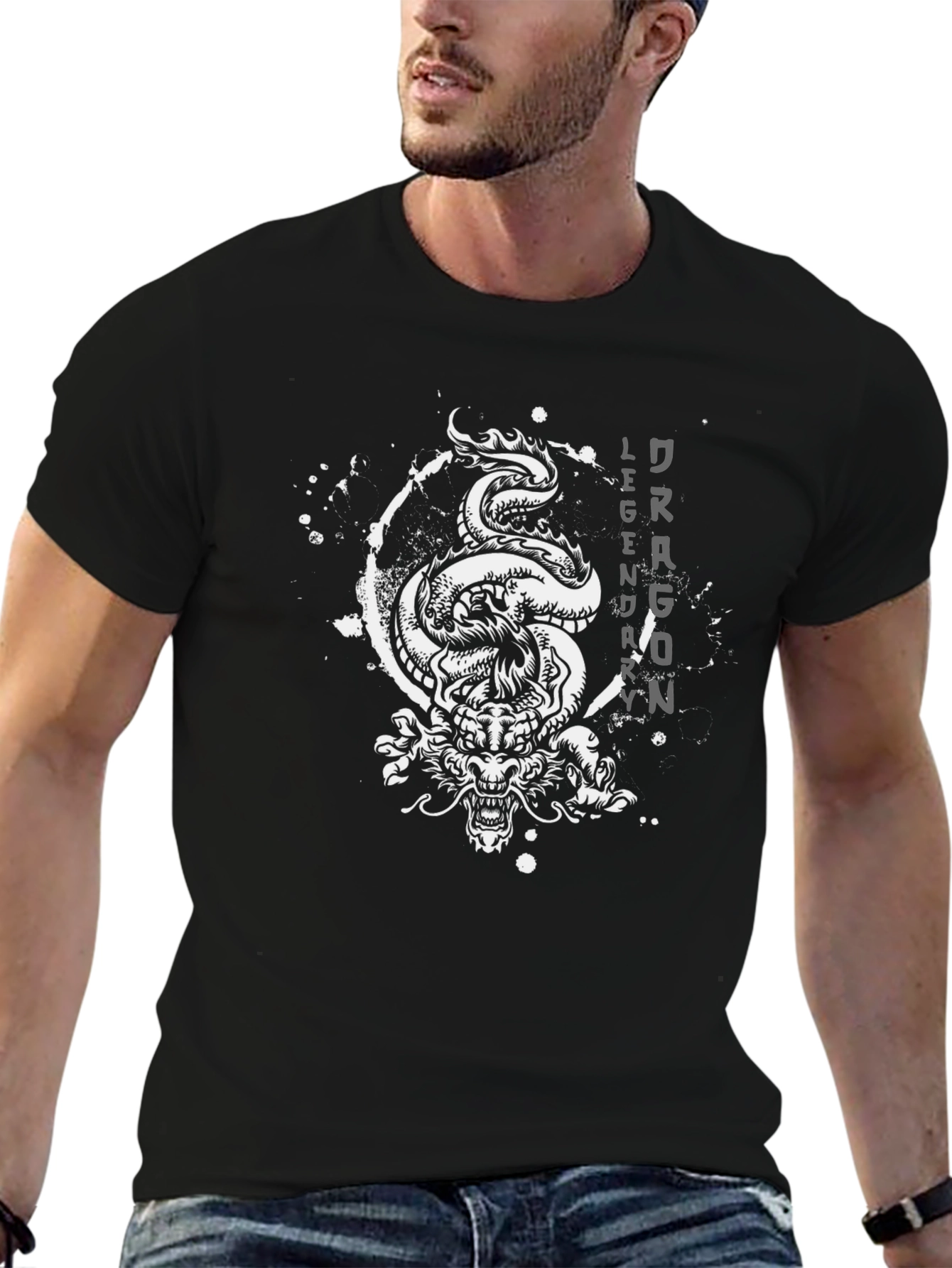 Dragon Legend Graphic Black T-Shirt