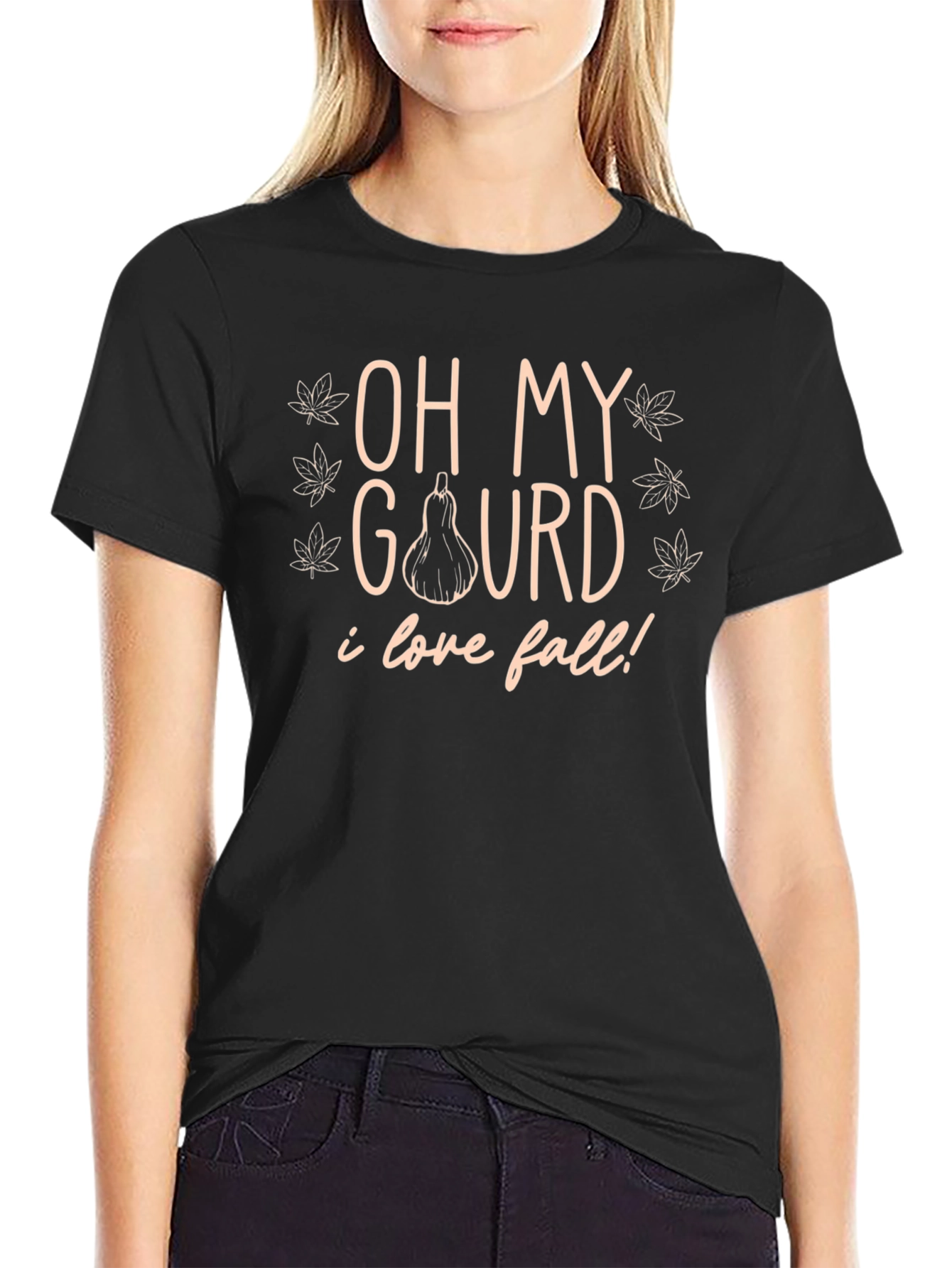 Oh My Gourd I Love Fall Black T-Shirt