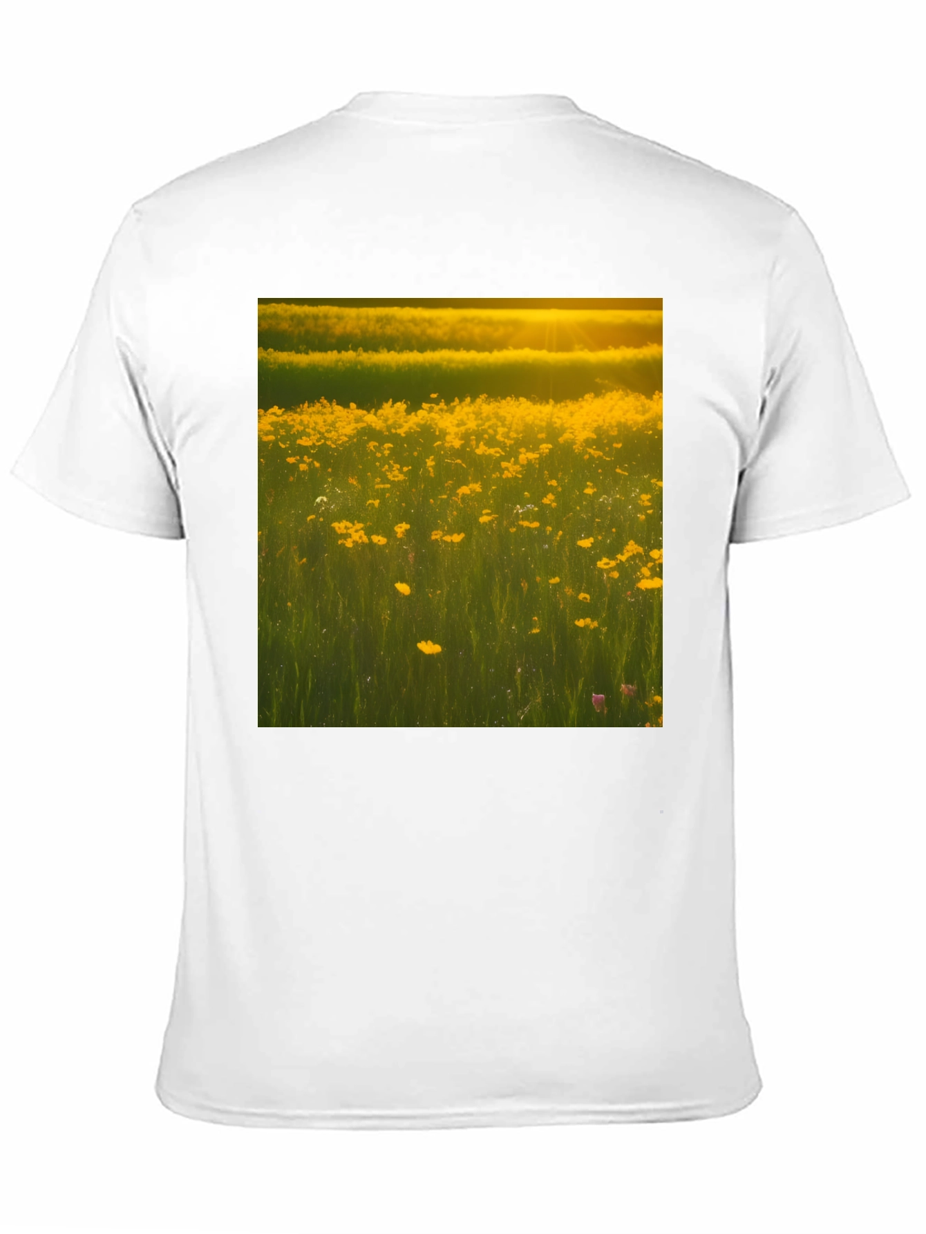 Golden Meadow Graphic Tee - Black Cotton T-Shirt