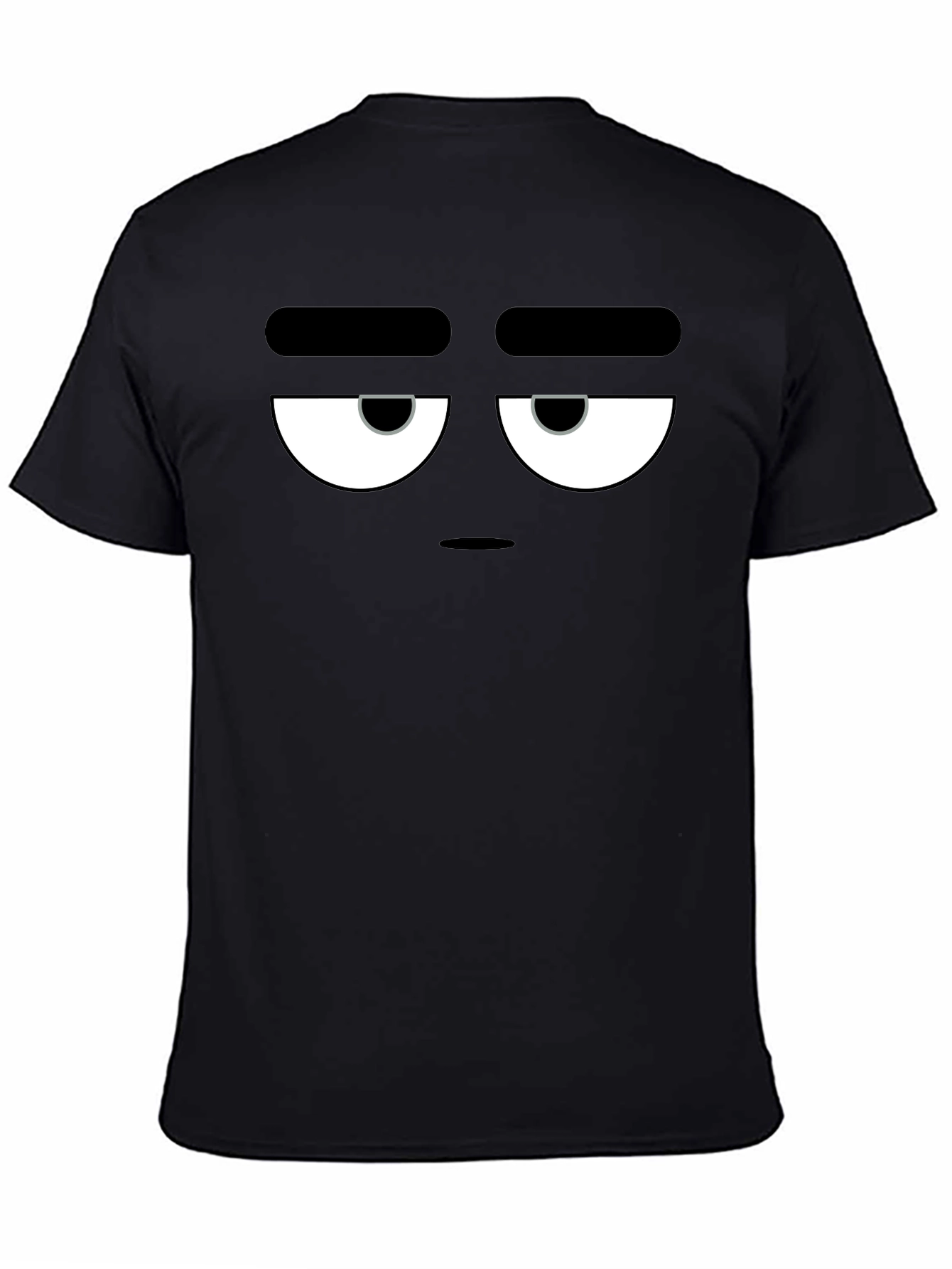 Grumpy Face Graphic Tee - Black