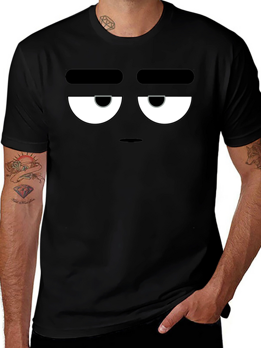Grumpy Face Graphic Tee - Black
