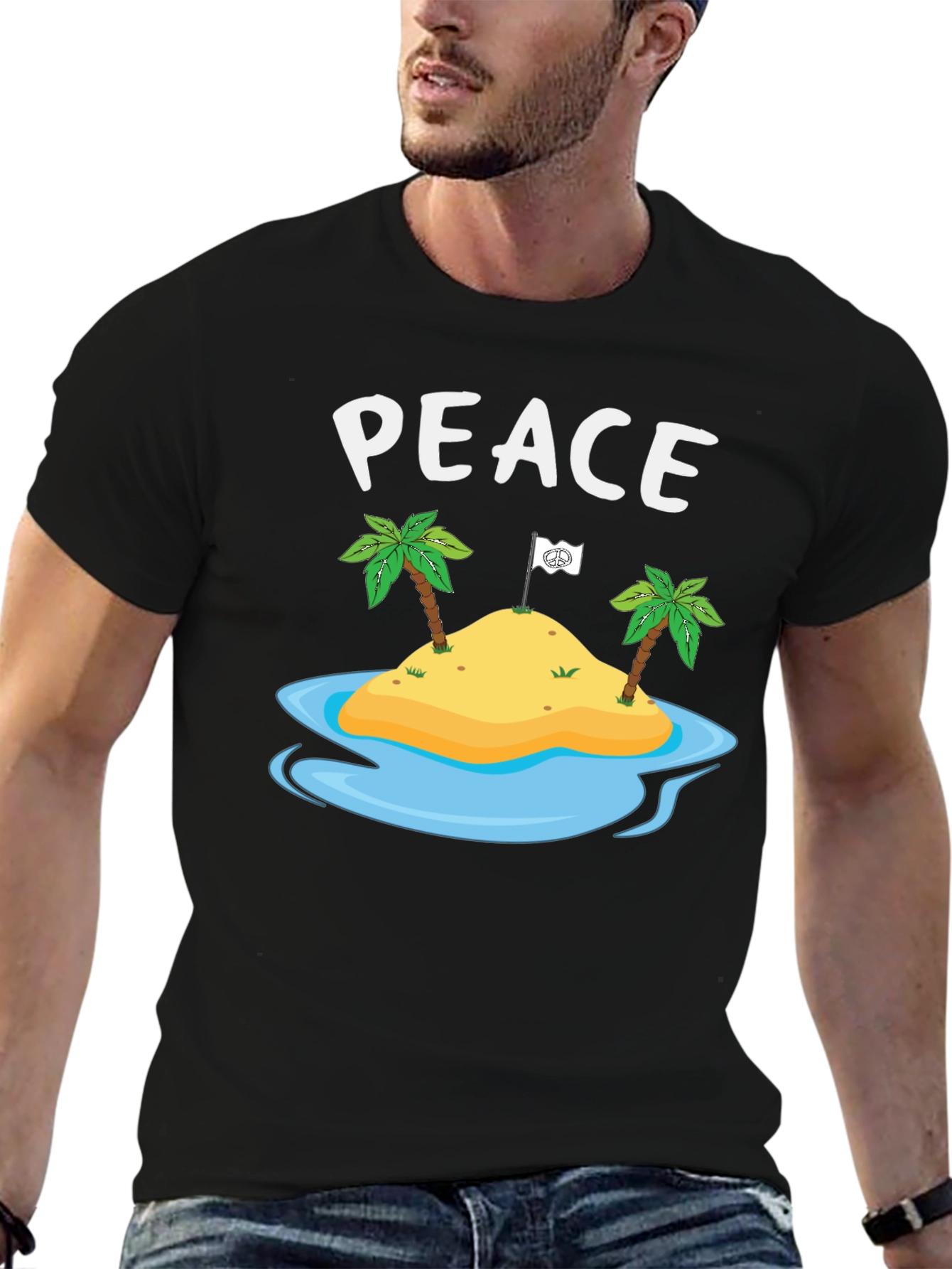 Peace Island Graphic T-Shirt - Tropical Relaxation