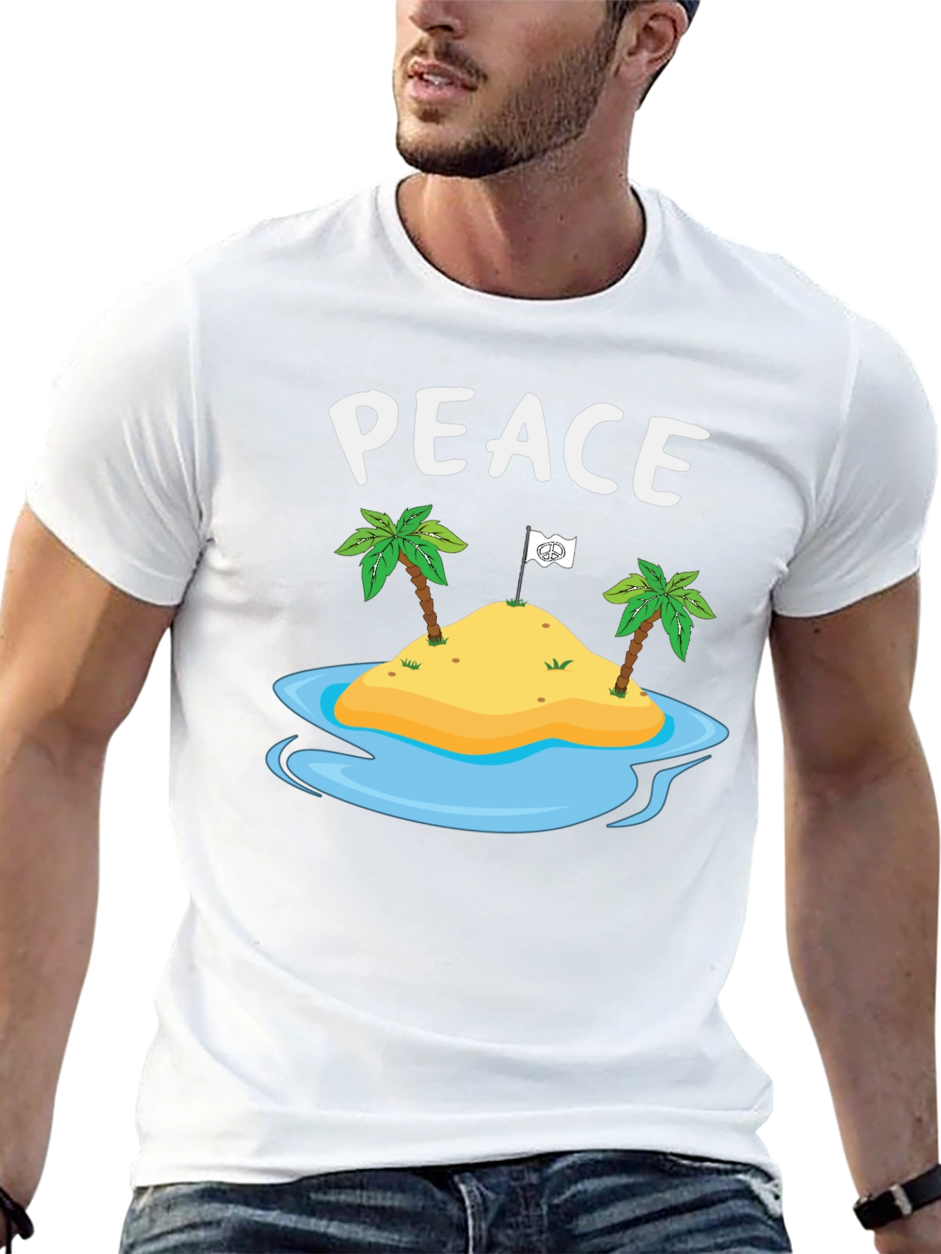 Peace Island Graphic T-Shirt - Tropical Relaxation