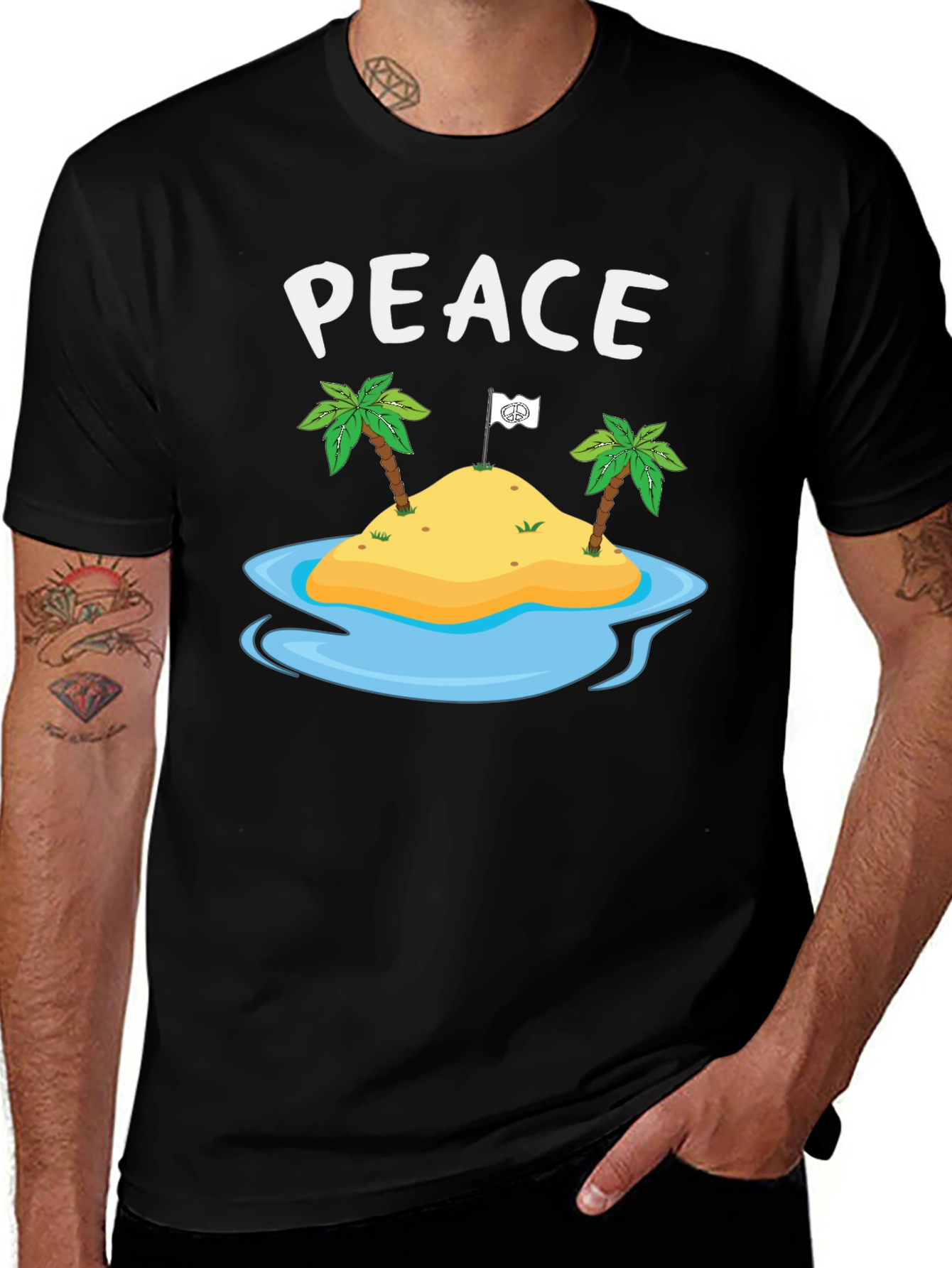 Peace Island Graphic T-Shirt - Tropical Relaxation