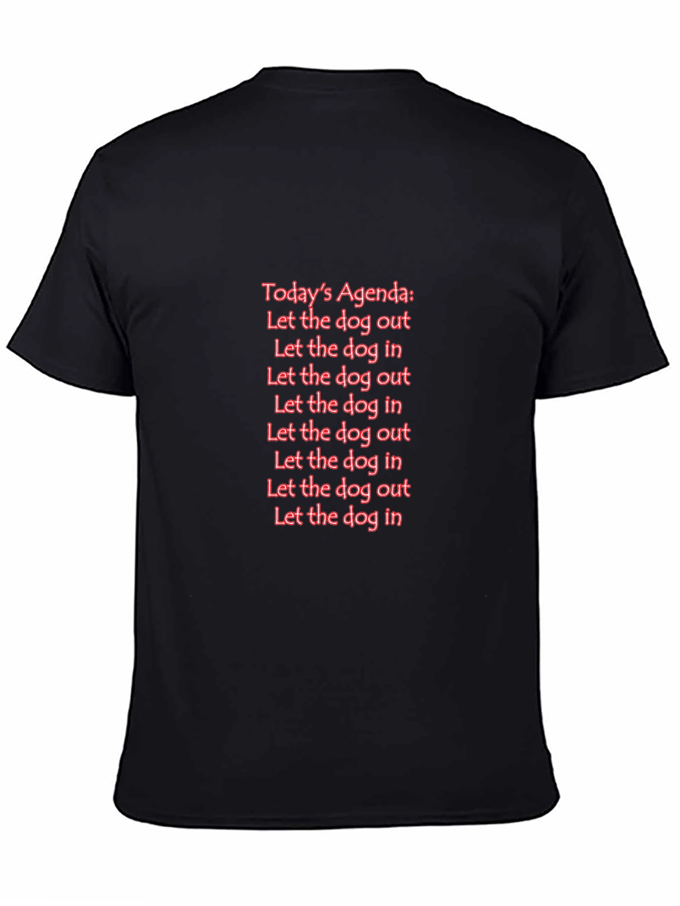 Funny Dog Agenda Graphic Tee - Black T-Shirt