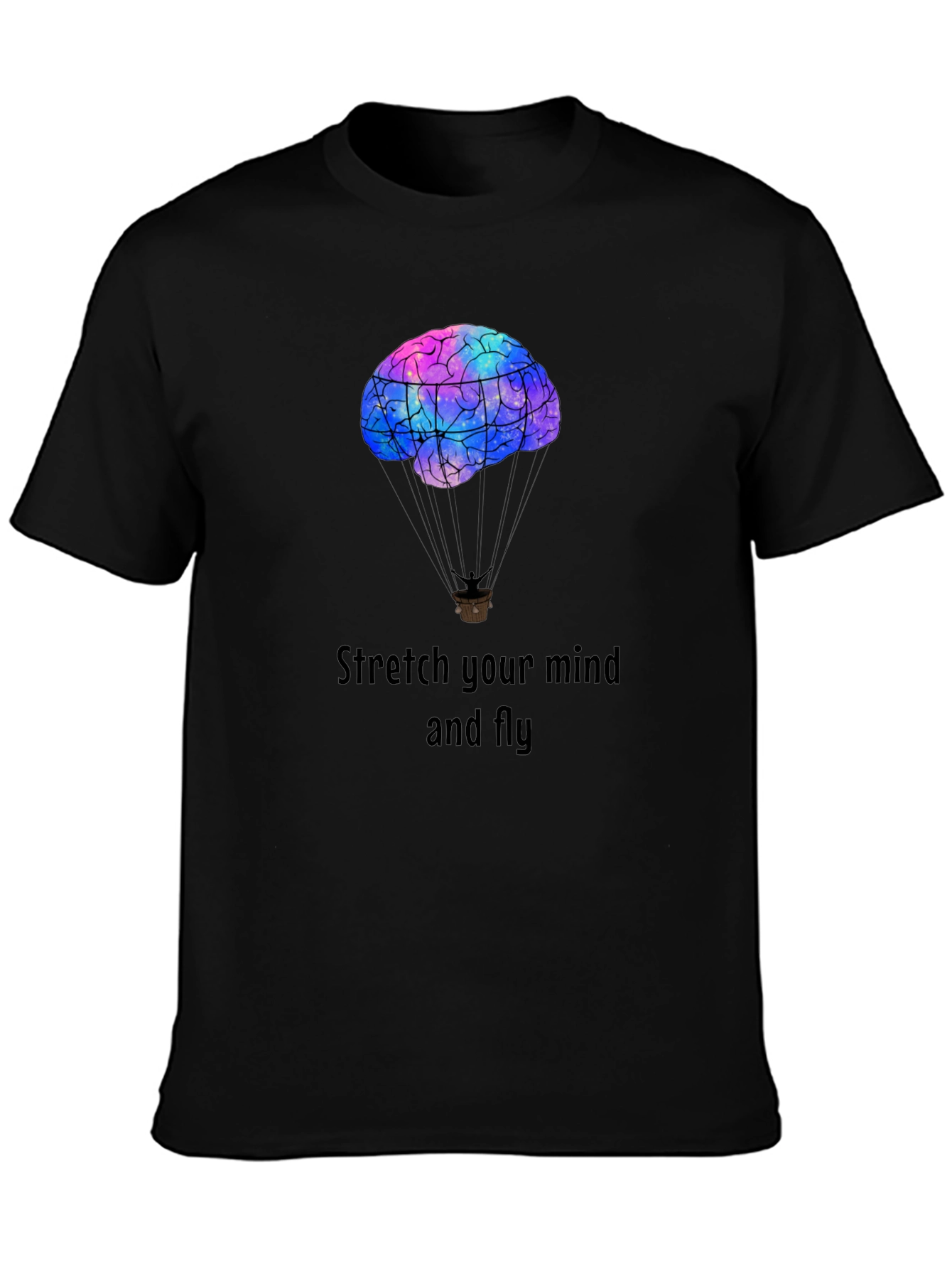 Stretch Your Mind Black Graphic T-Shirt