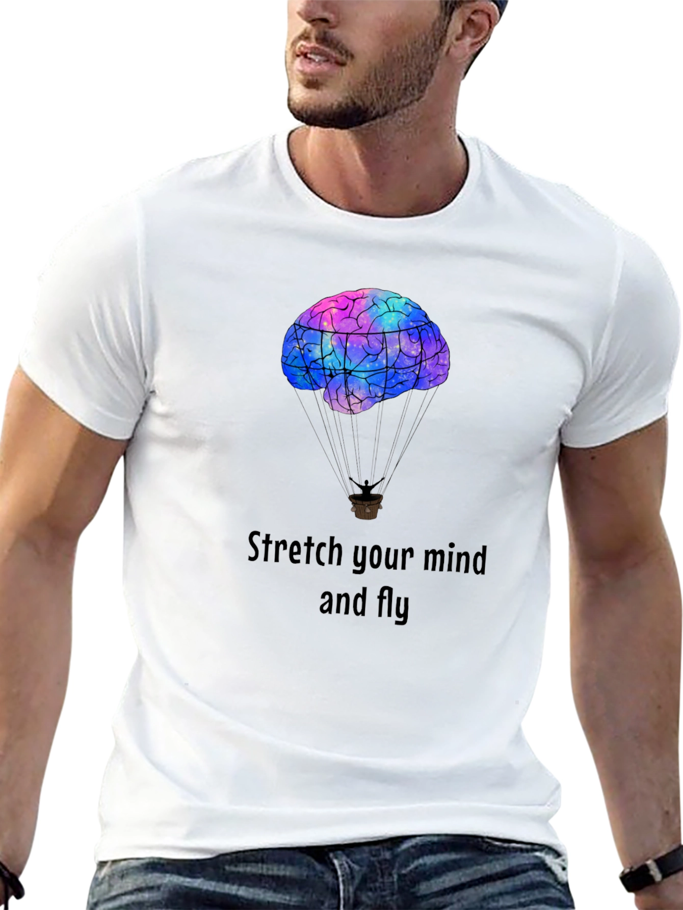 Stretch Your Mind Black Graphic T-Shirt