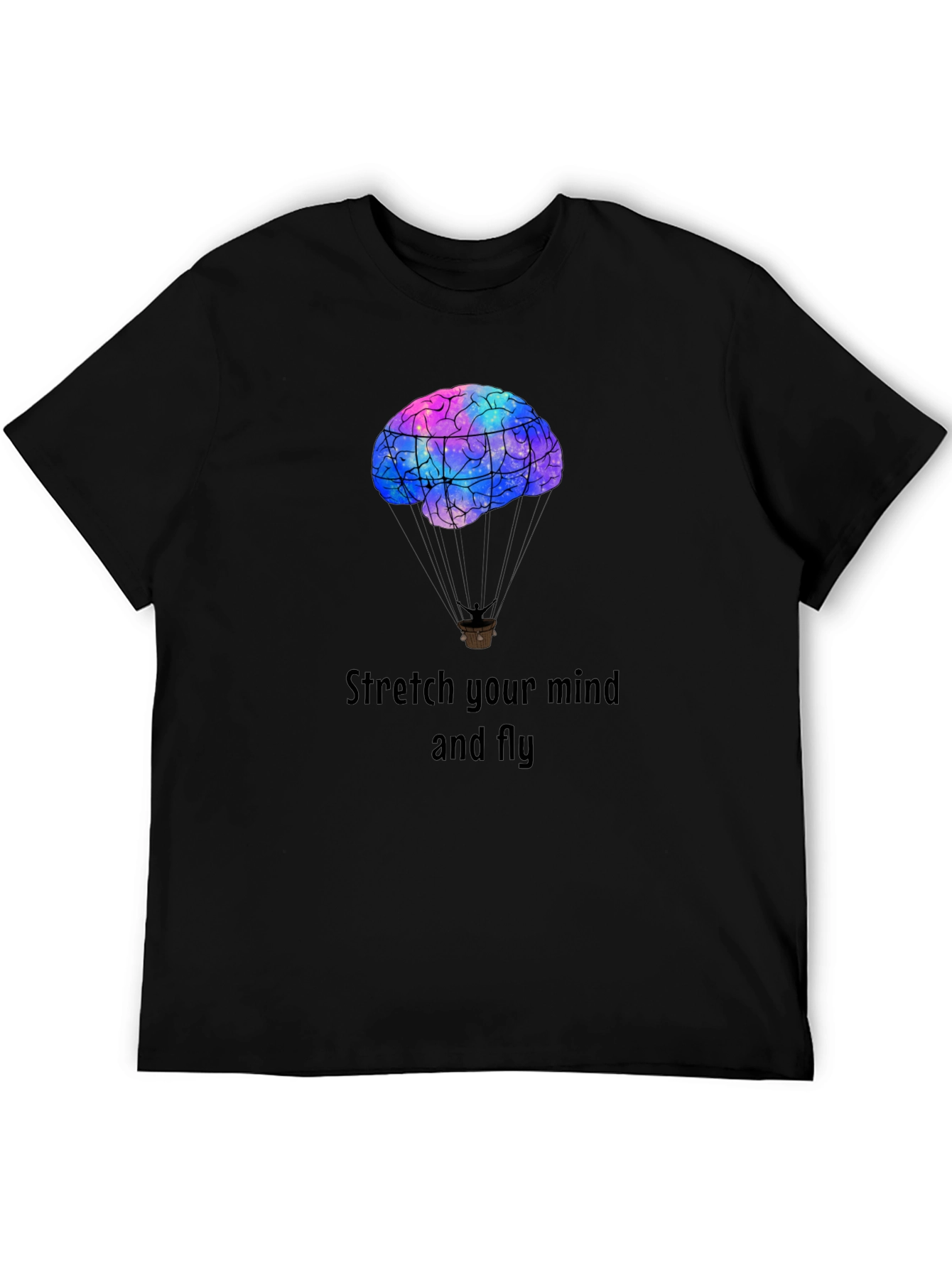 Stretch Your Mind Black Graphic T-Shirt