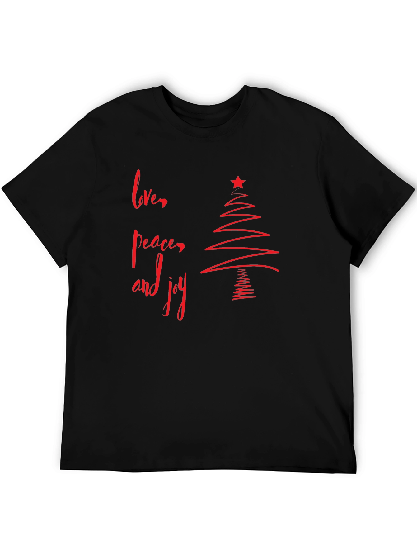 Love Peace Joy Christmas Tree Graphic Tee