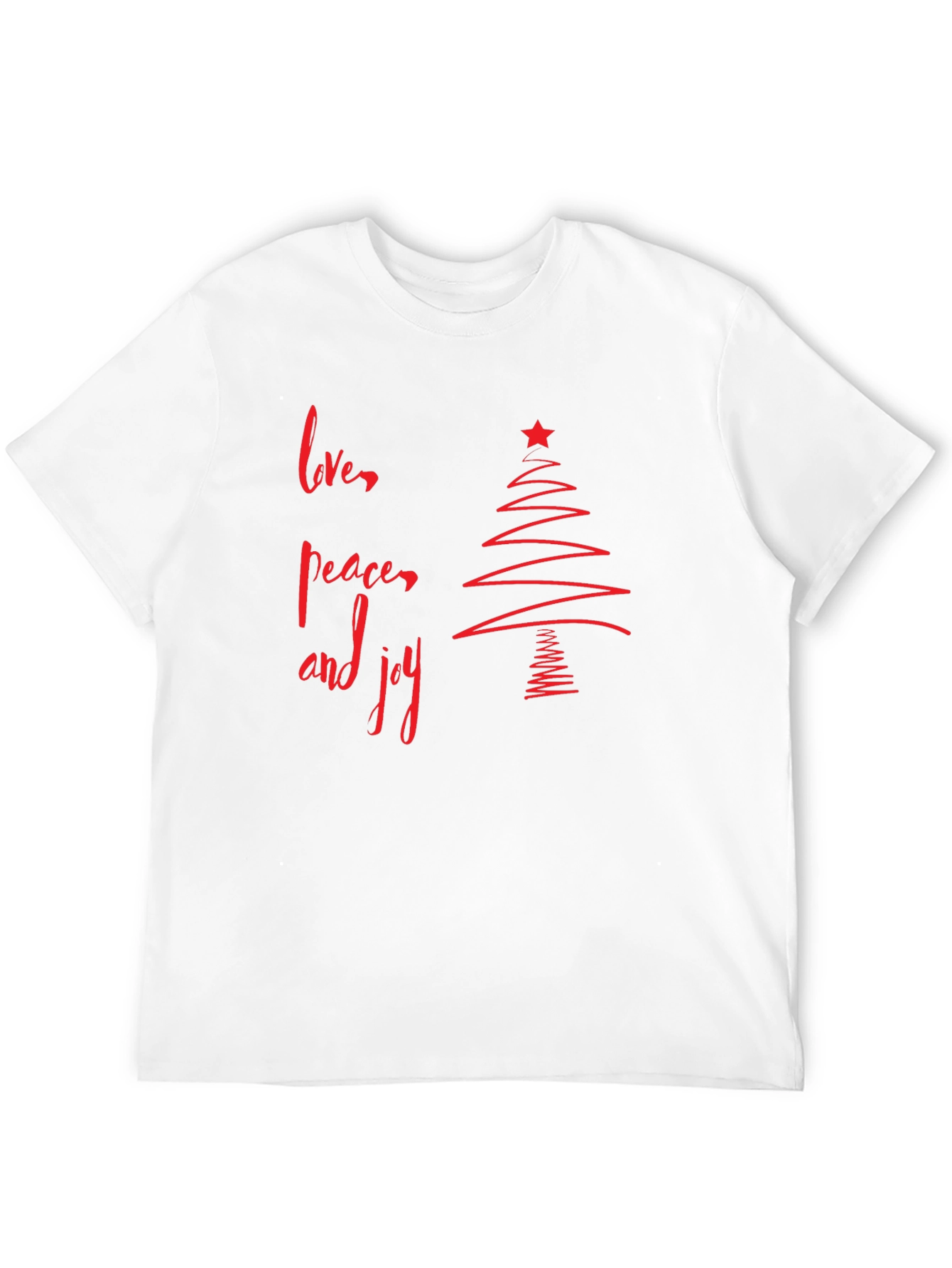 Love Peace Joy Christmas Tree Graphic Tee