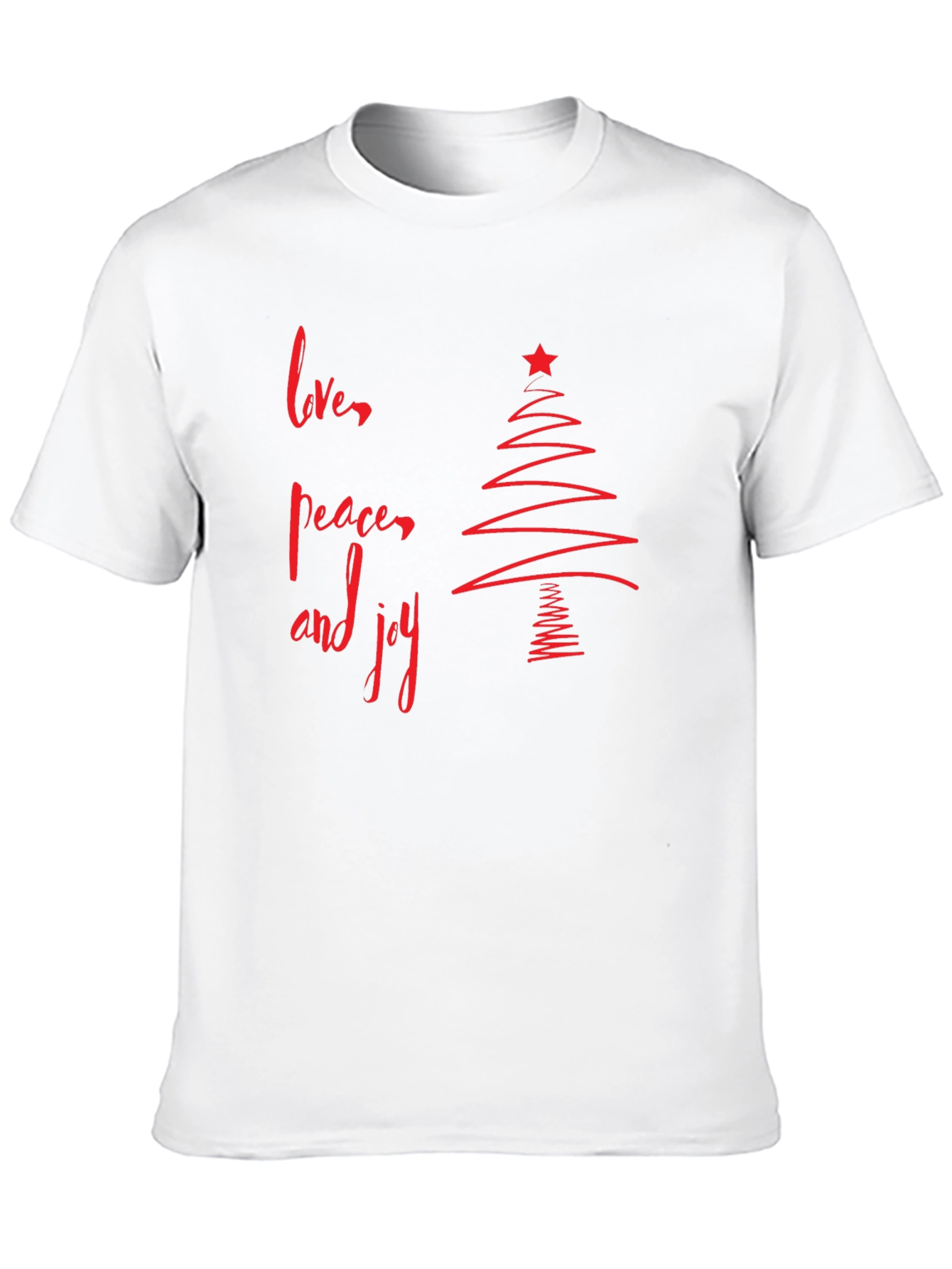 Love Peace Joy Christmas Tree Graphic Tee
