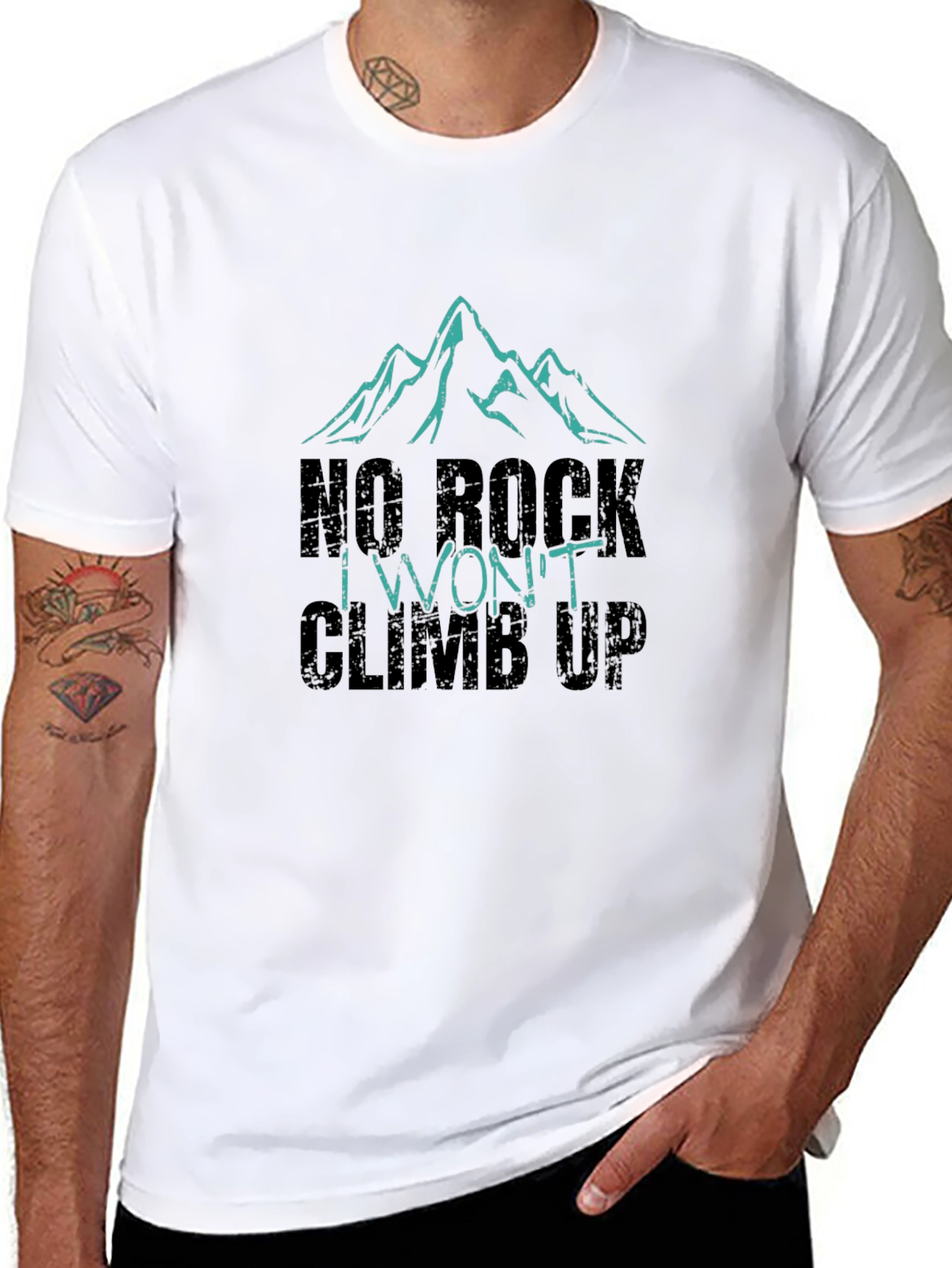 No Rock I Wont Climb Up Graphic Tee