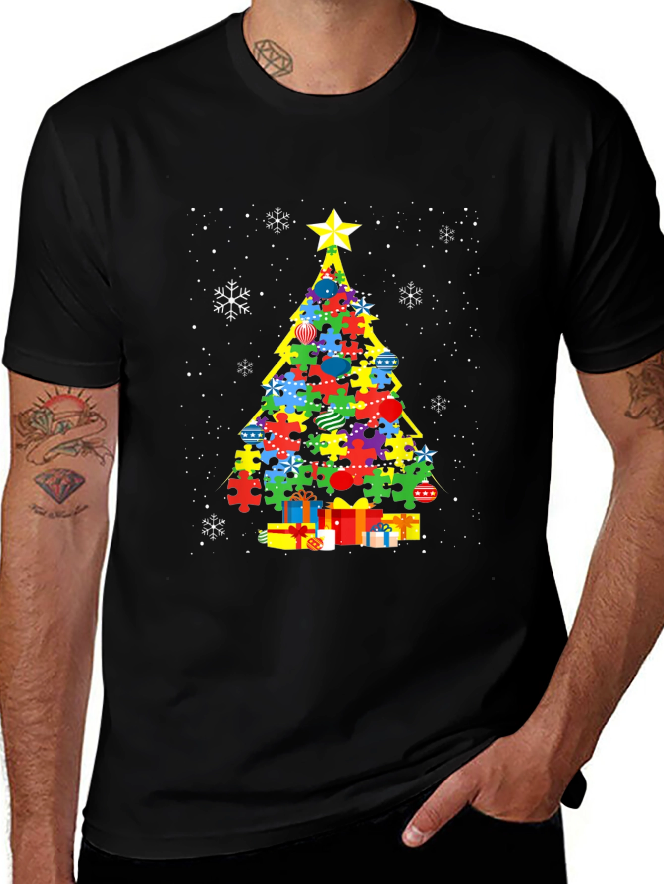 Autism Awareness Christmas Tree T-Shirt