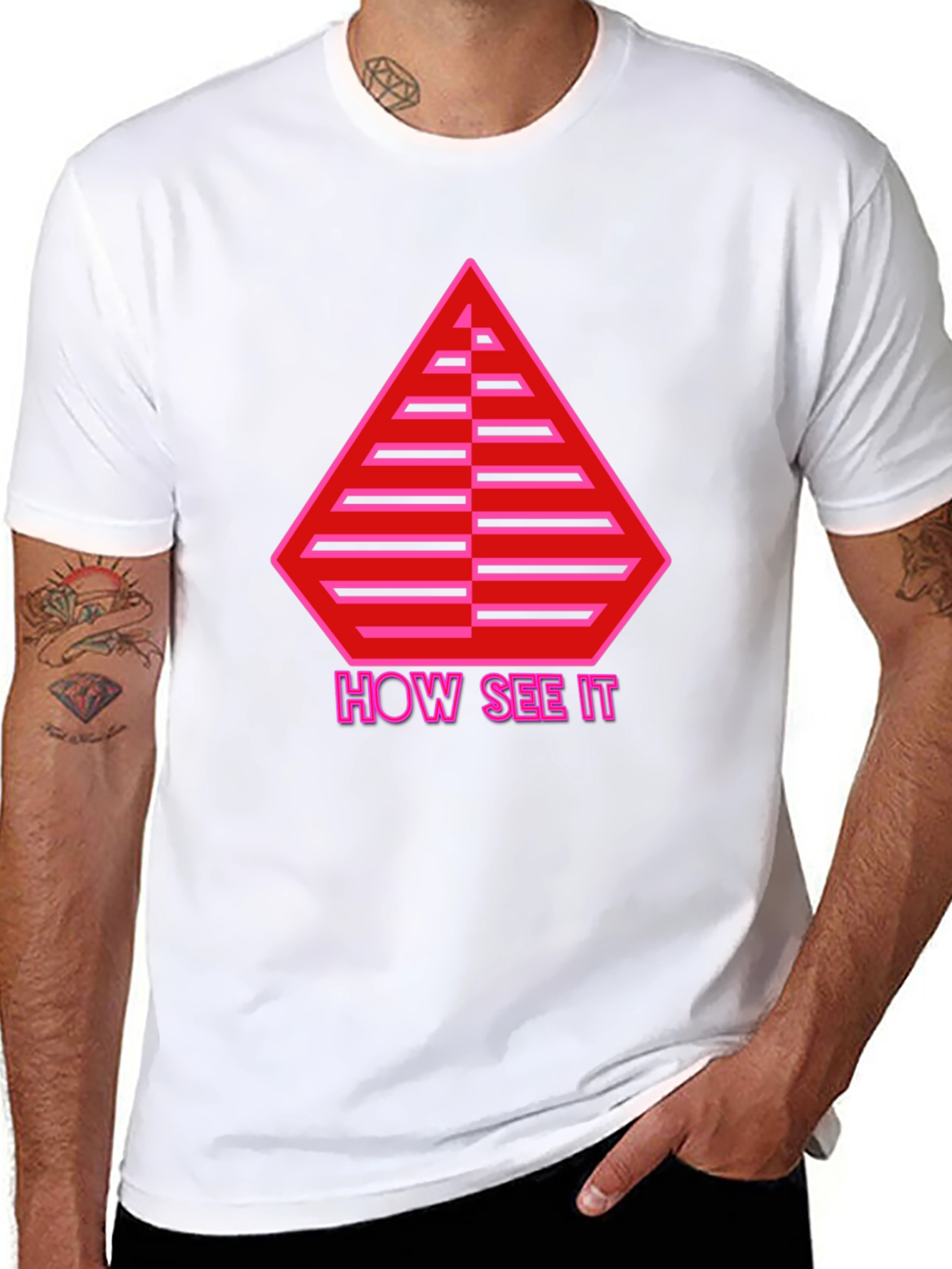 Geometric Graphic Tee - How See It Pyramid Design